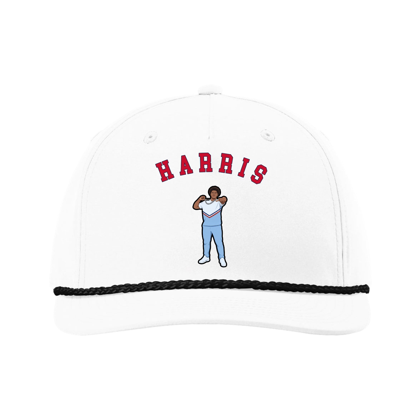 Five-Panel Classic Rope Cap — Shirsey Arch in White