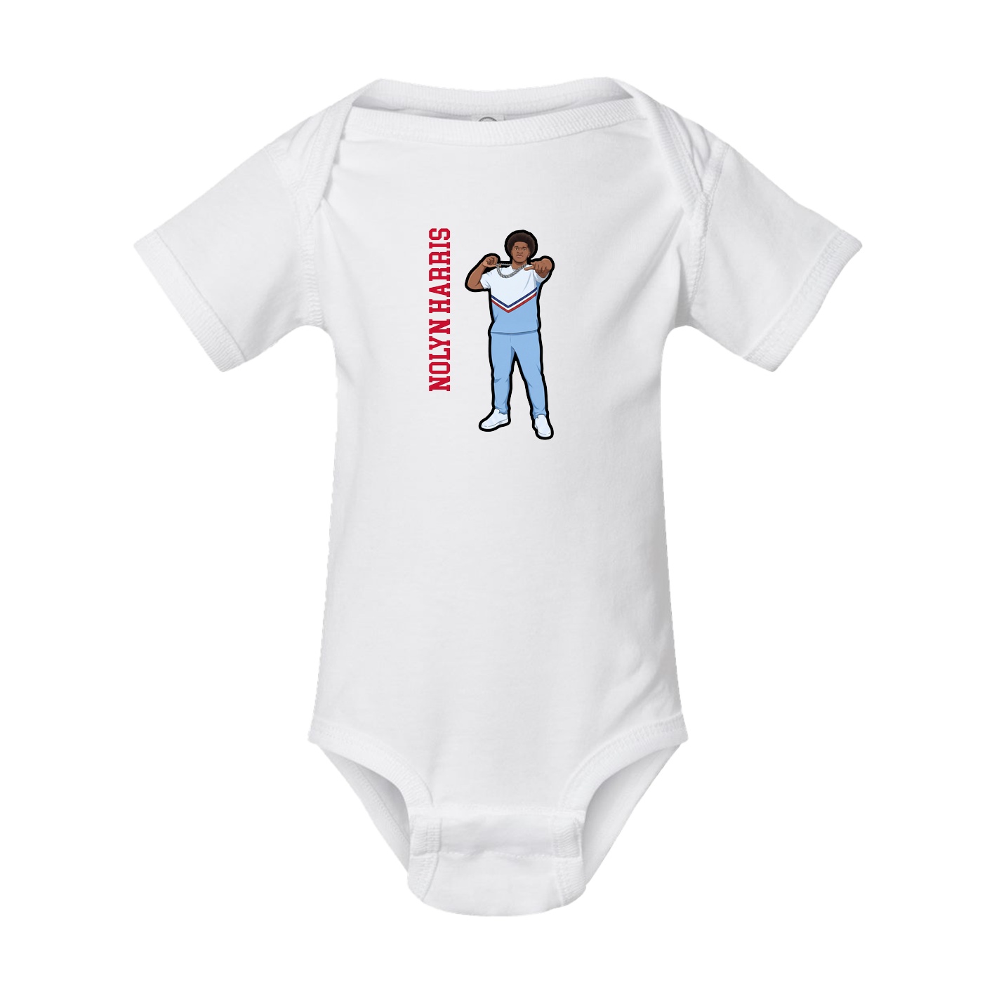 Baby Onesie — Name Vertical in White