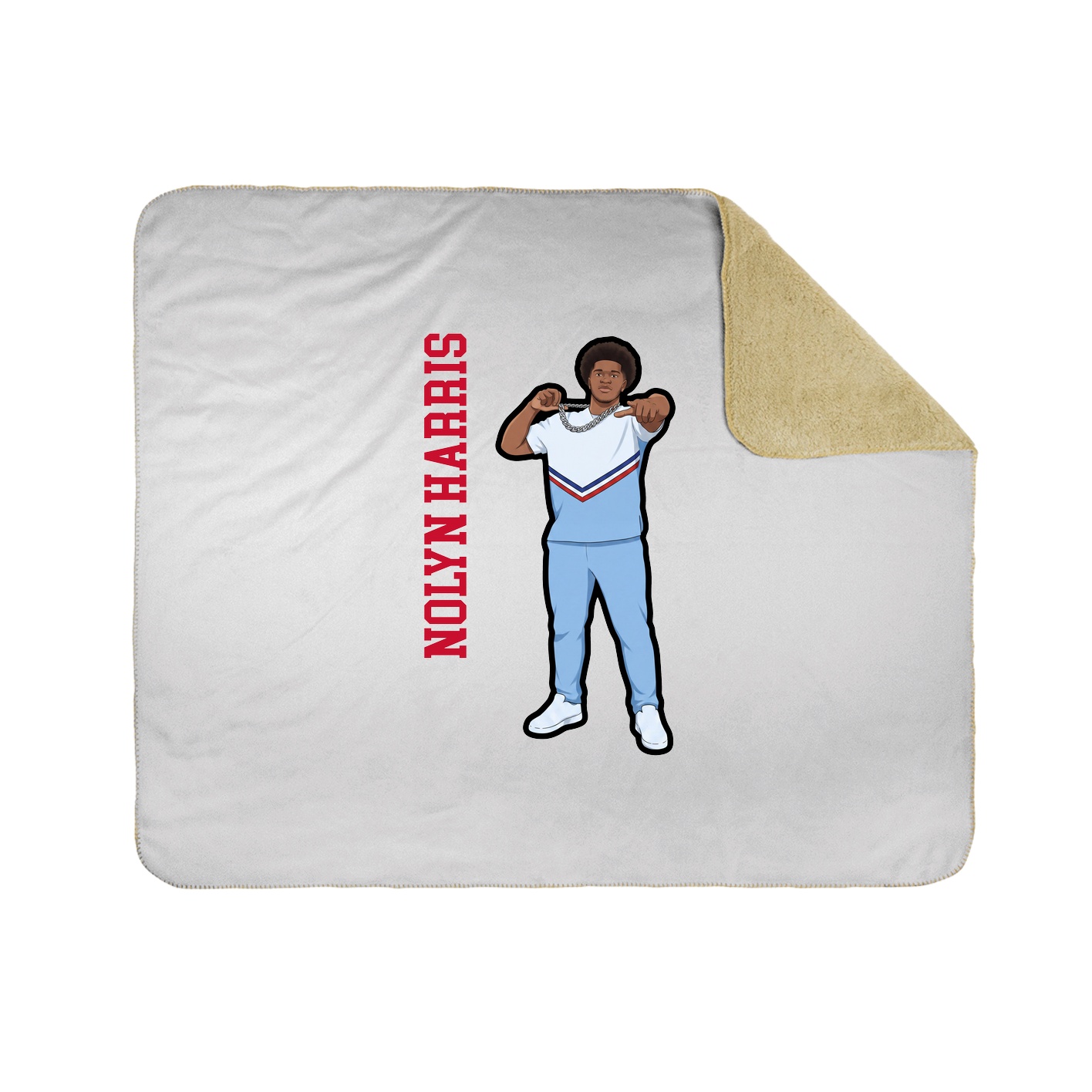Throw Blanket — Name Vertical in White