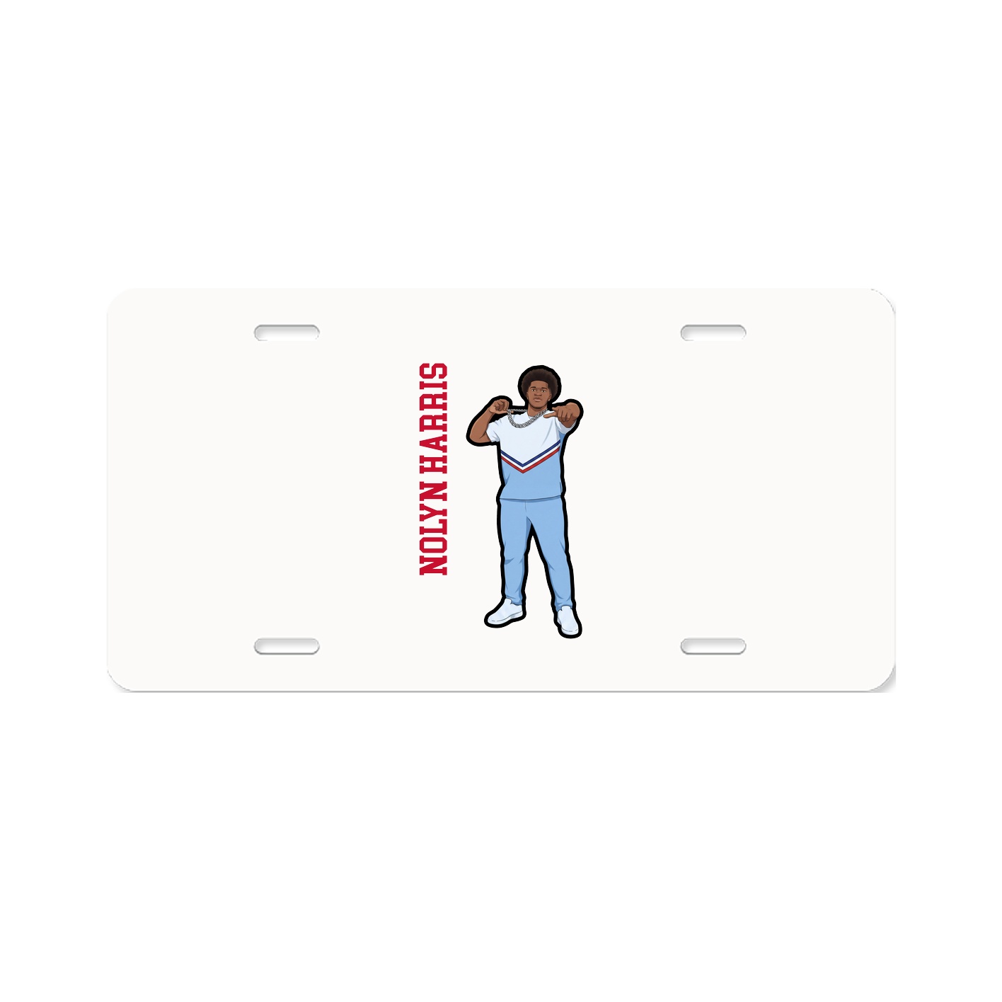 License Plate — Name Vertical in Classic