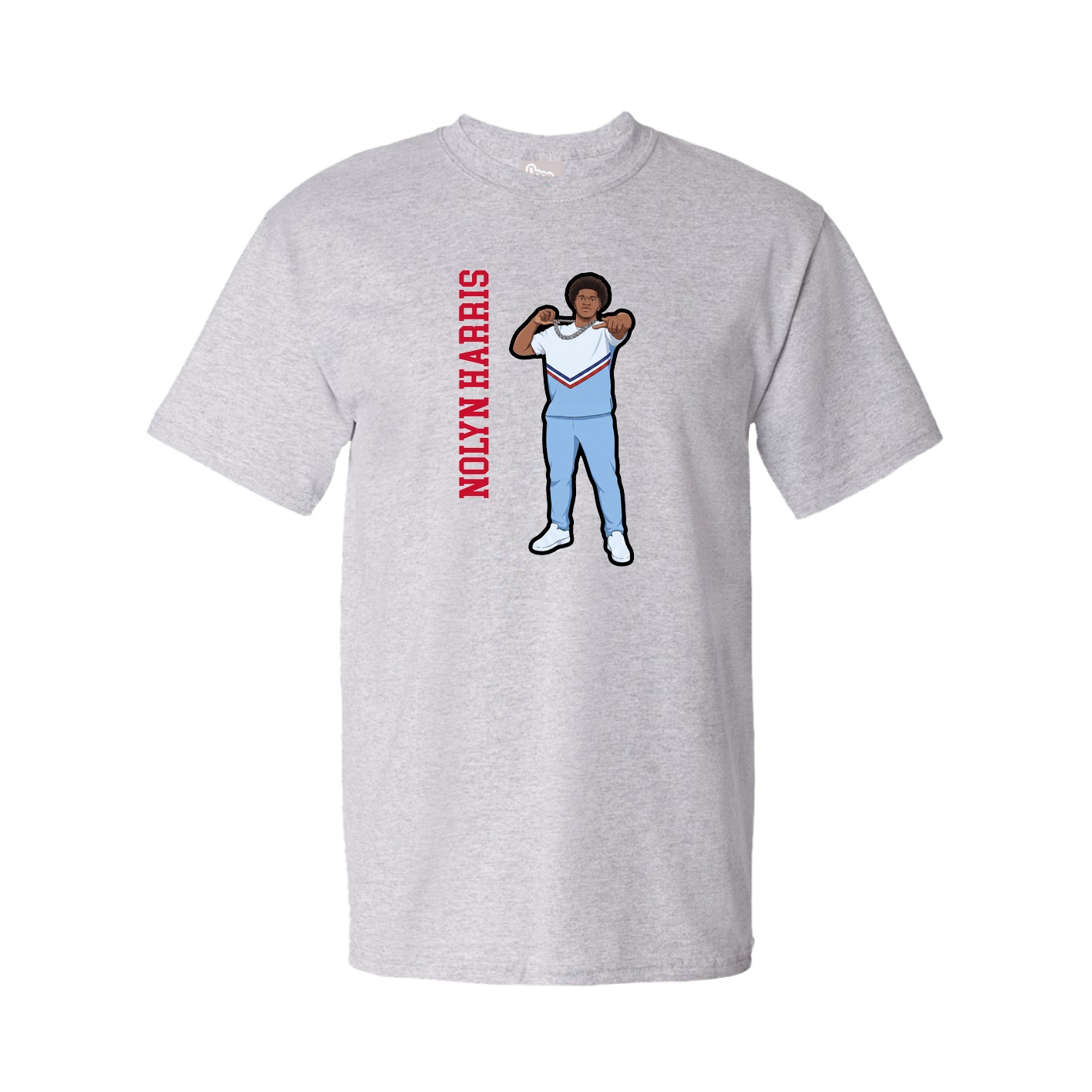 Tee — Name Vertical in Grey