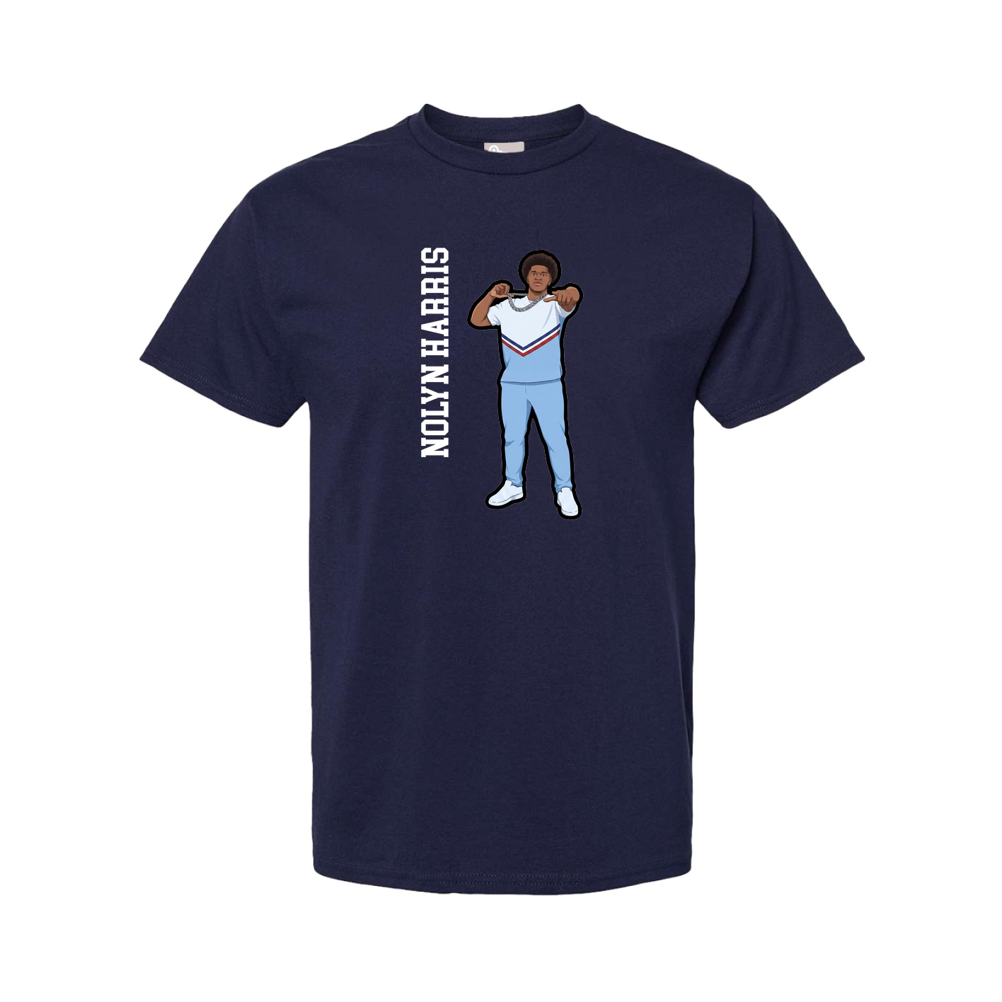 Tee — Name Vertical in Navy