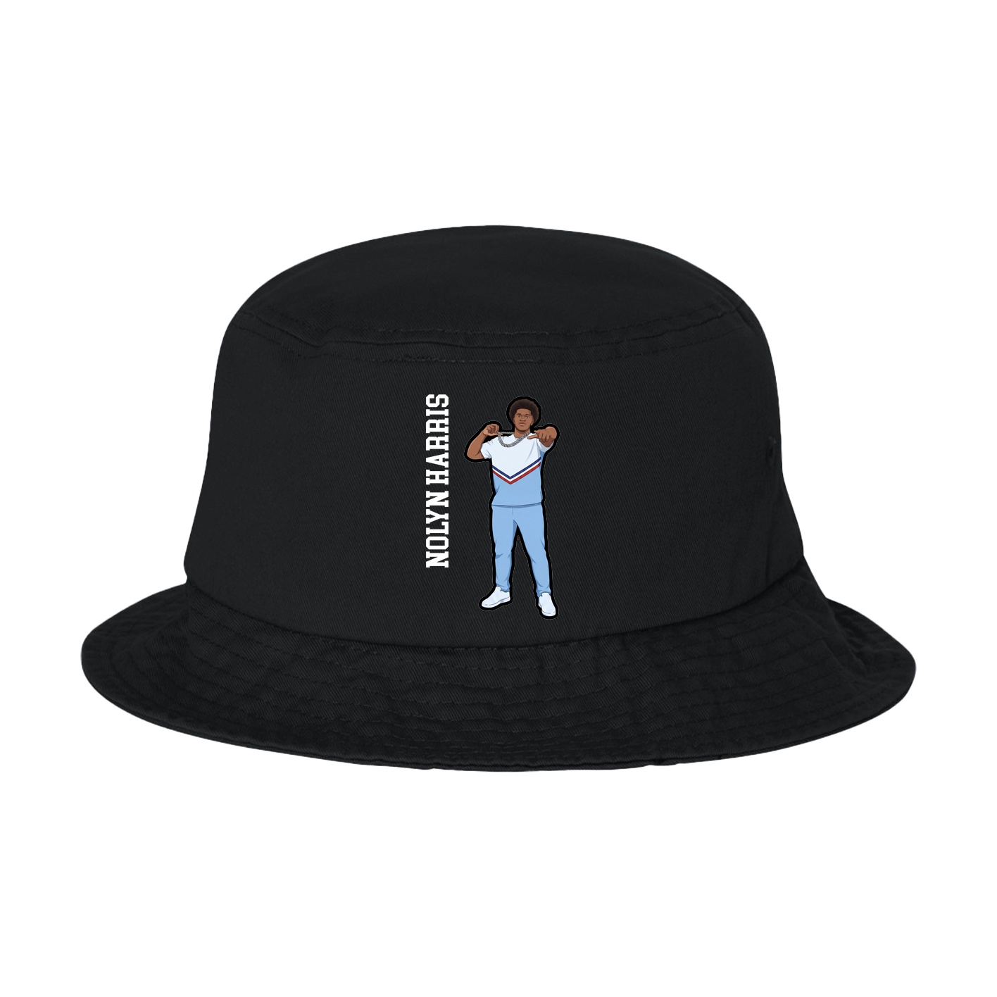 Bucket Cap — Name Vertical in Black