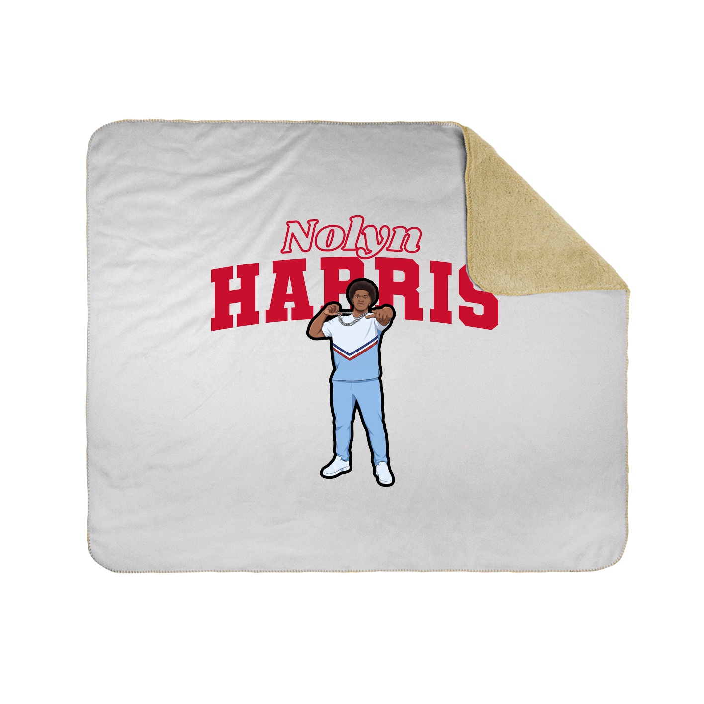 Throw Blanket — Name Arch in White