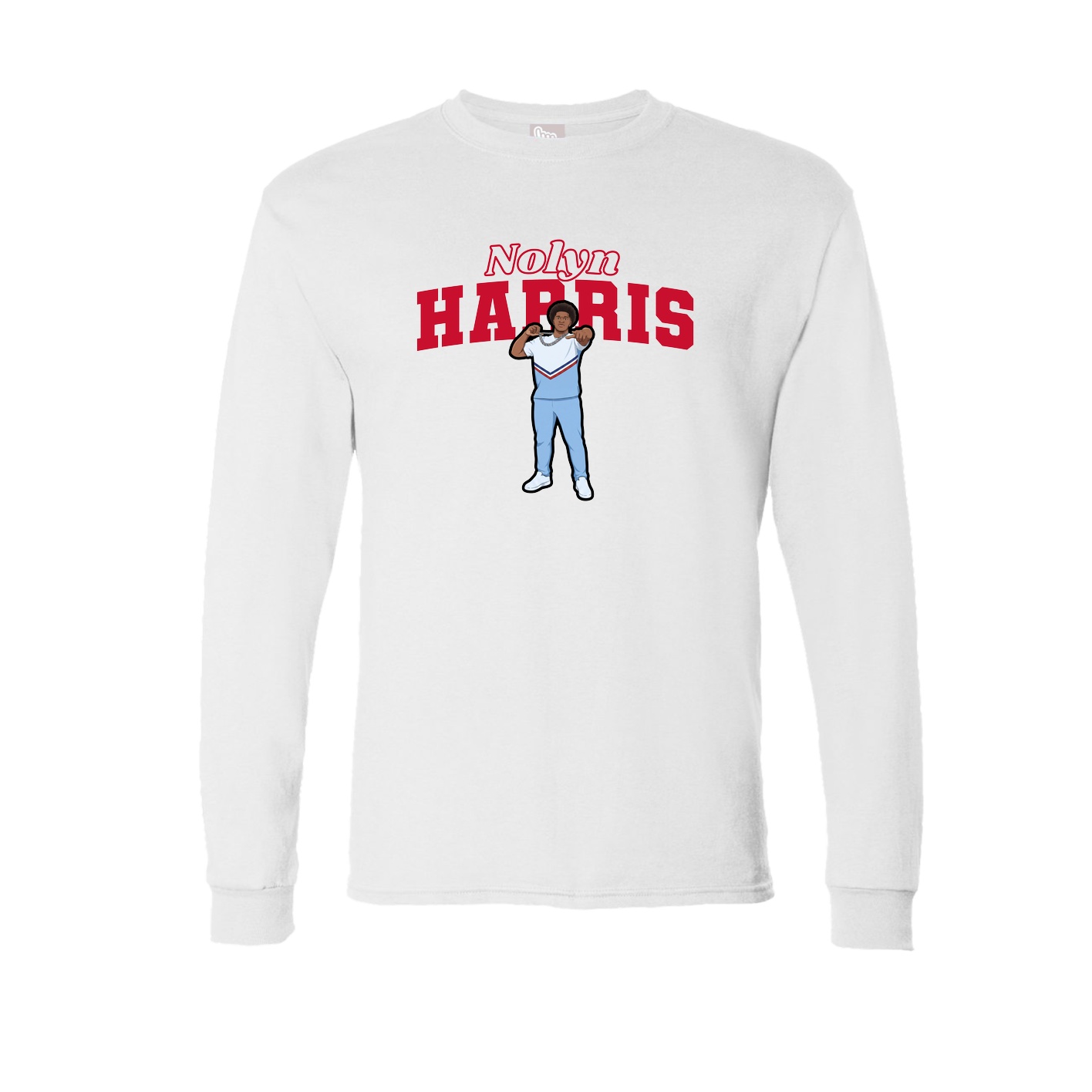 Long Sleeve Tee — Name Arch in White