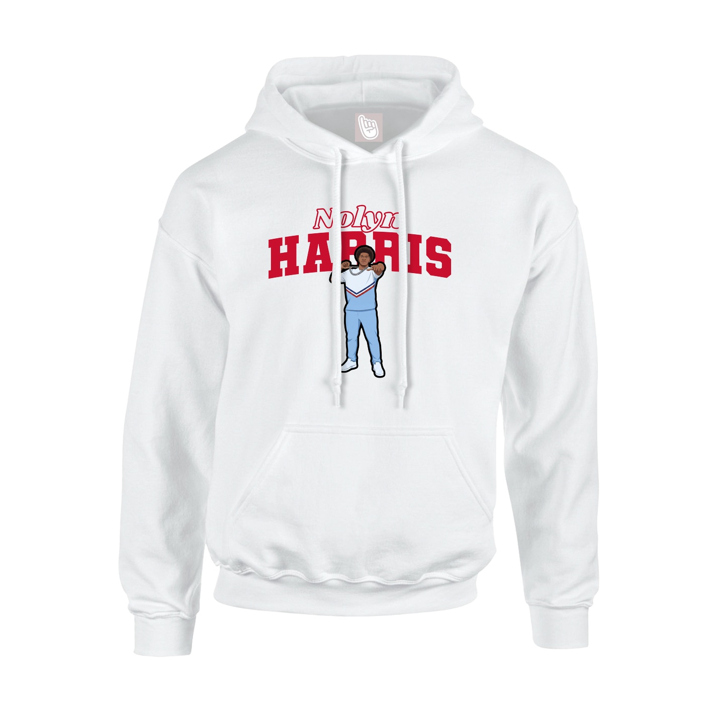 Youth Hoodie — Name Arch in White