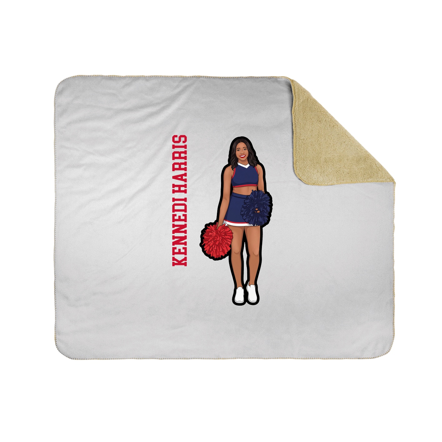 Throw Blanket — Name Vertical in White