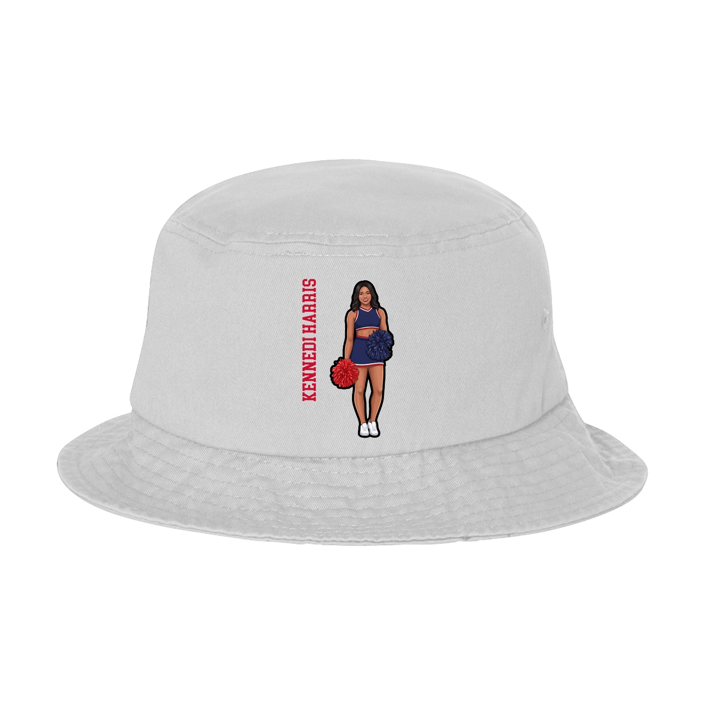 Bucket Cap — Name Vertical in White