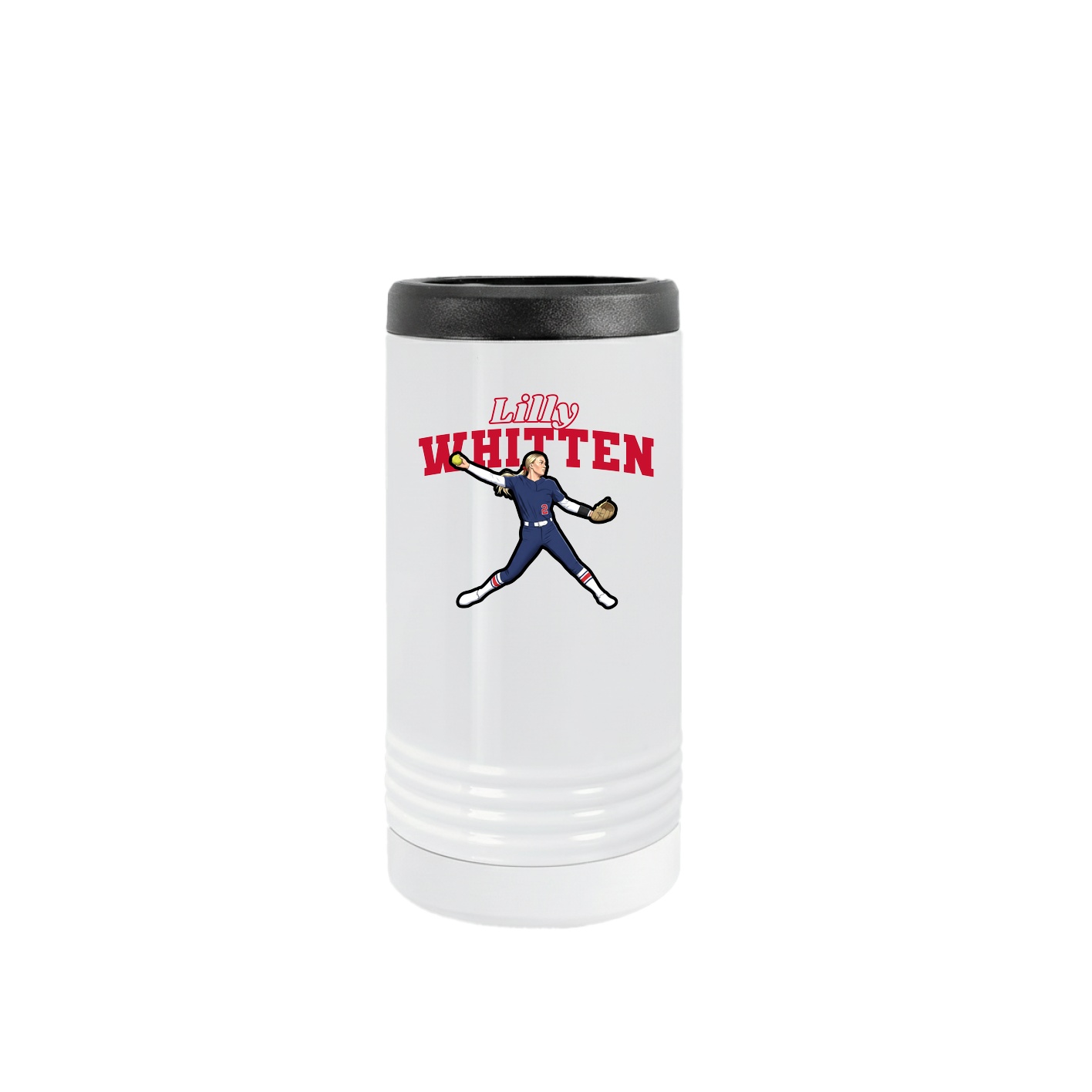 Slim Beverage Holder — Name Arch in White