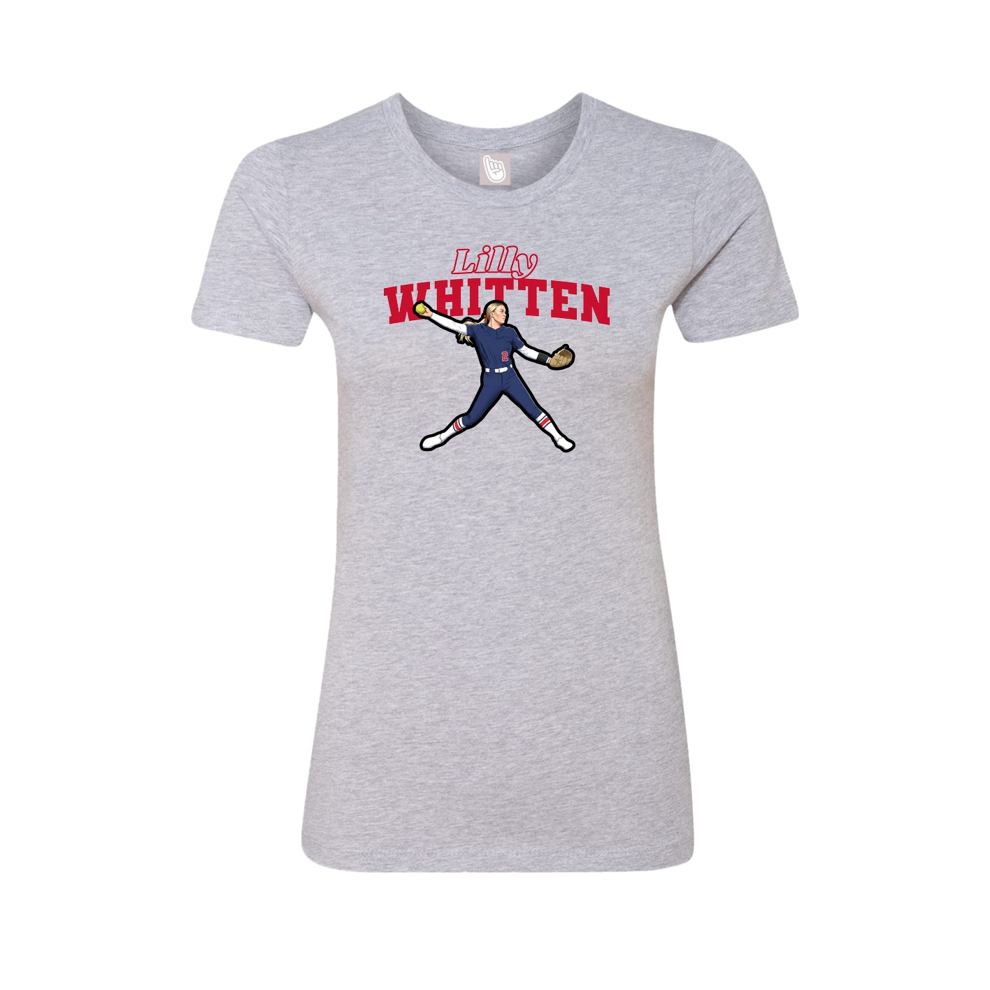 Womens Tee — Name Arch in Grey