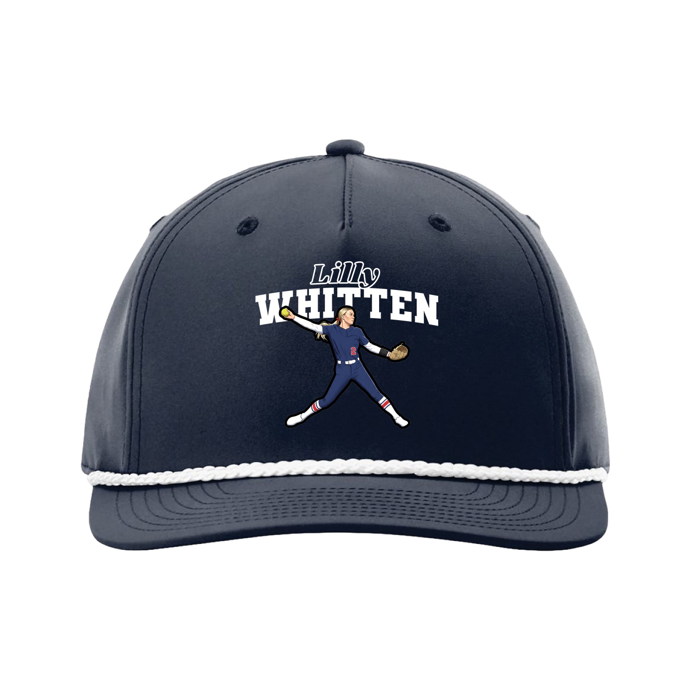 Five-Panel Classic Rope Cap — Name Arch in Navy