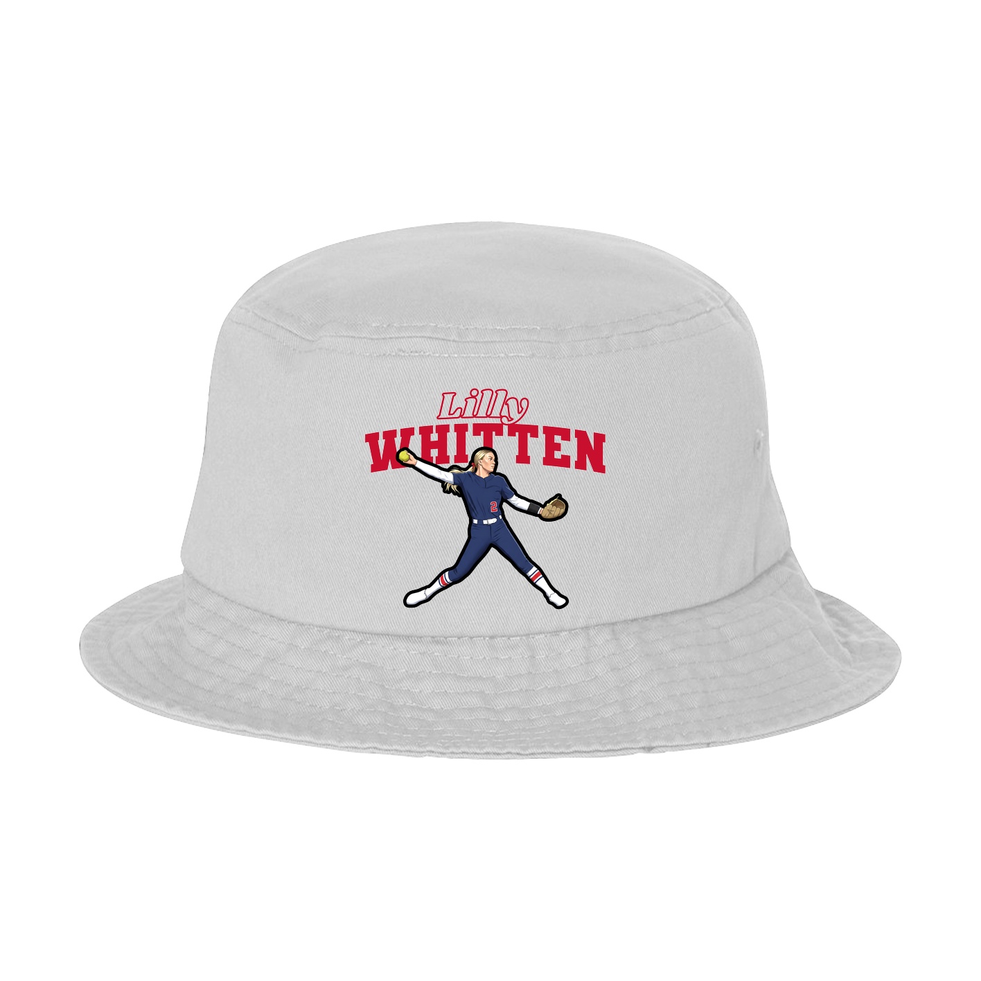 Bucket Cap — Name Arch in White