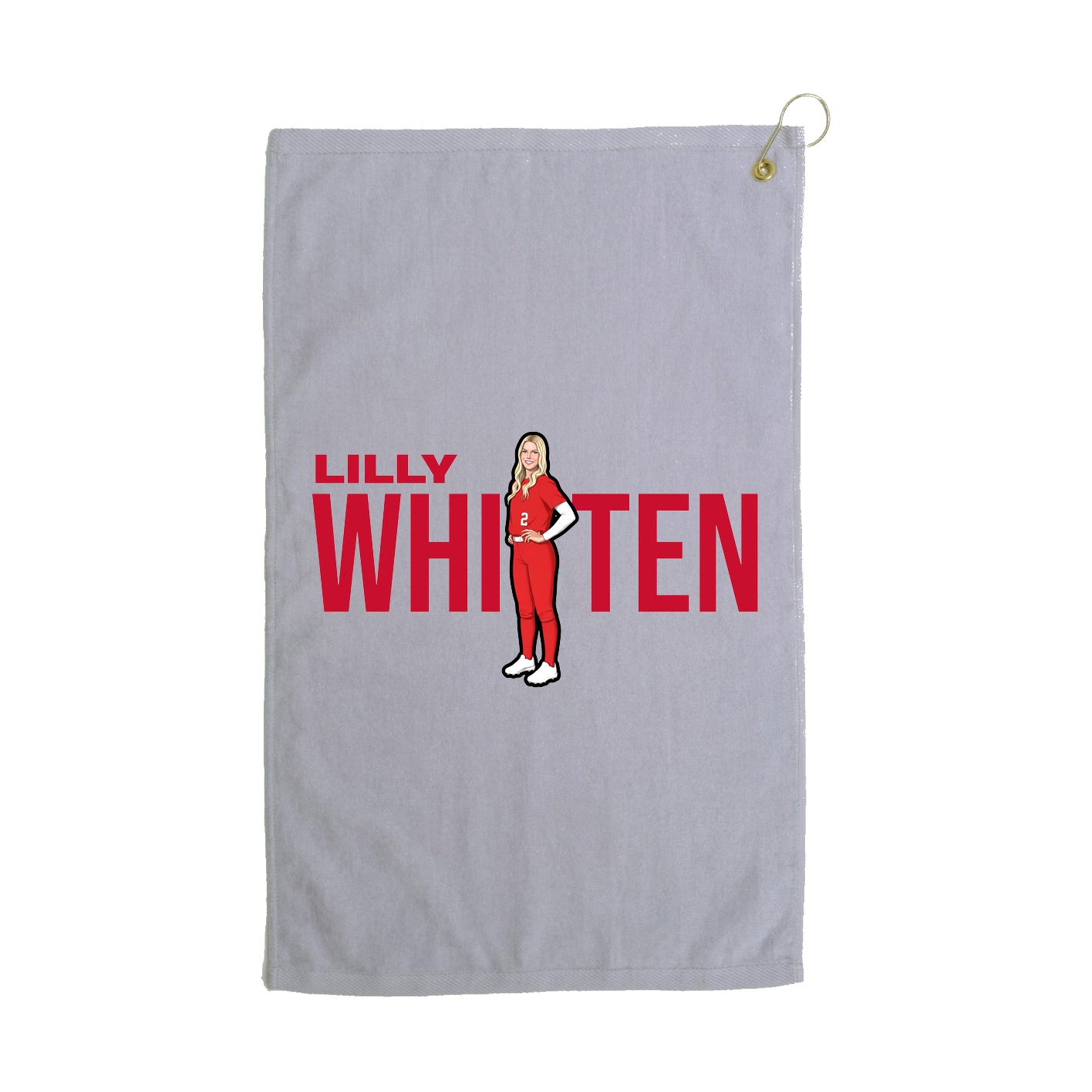 Golf Towel — Player Name in Grey