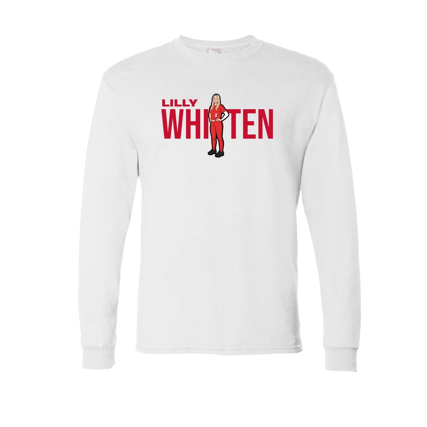 Long Sleeve Tee — Player Name in White