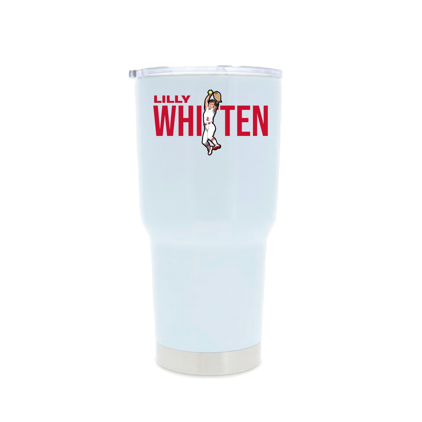 30oz Stainless Steel Tumbler — Player Name in White