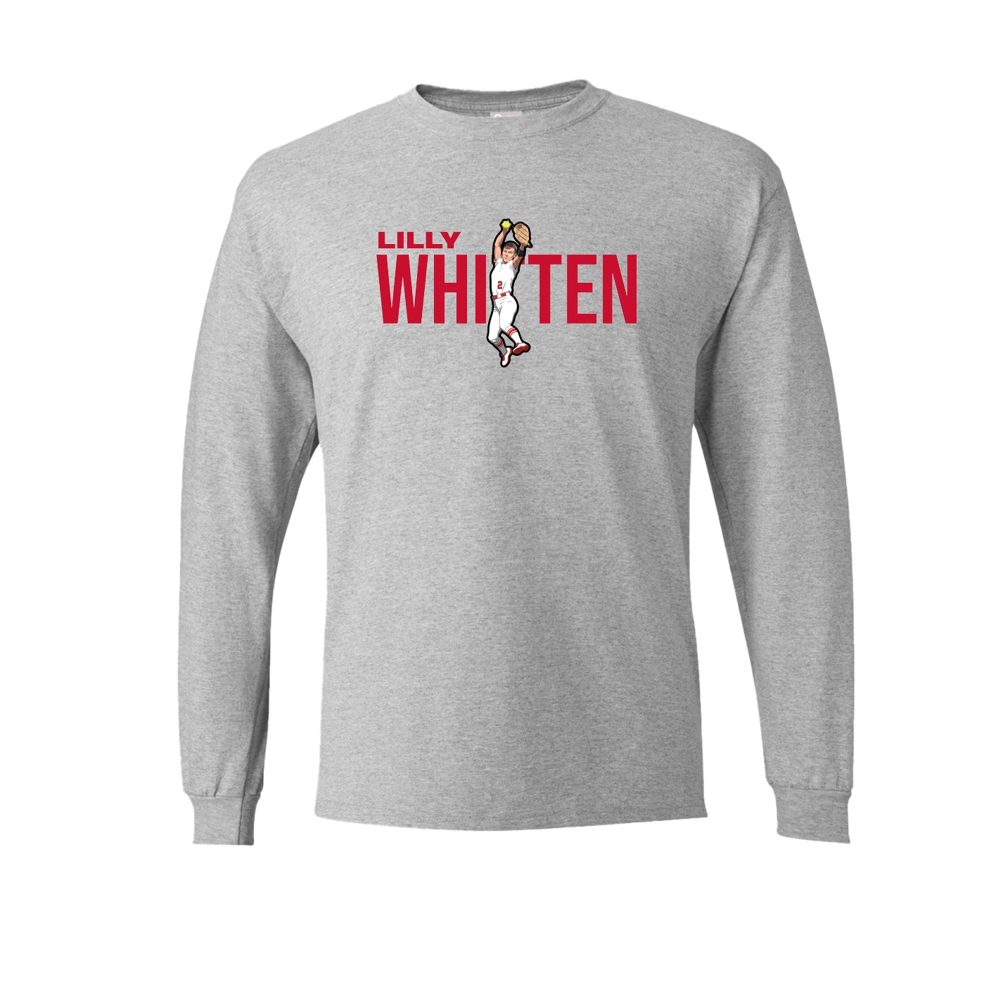 Long Sleeve Tee — Player Name in Grey