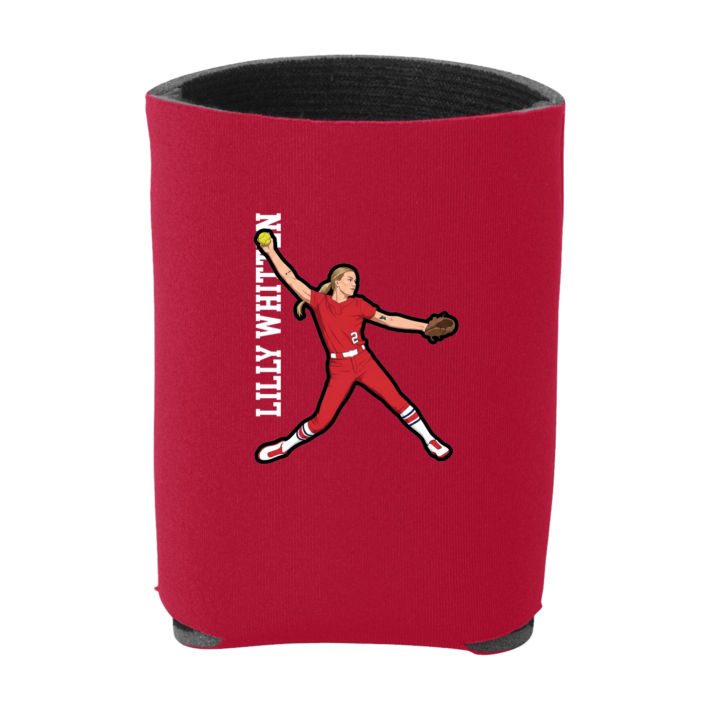 Can Holder — Name Vertical in Red