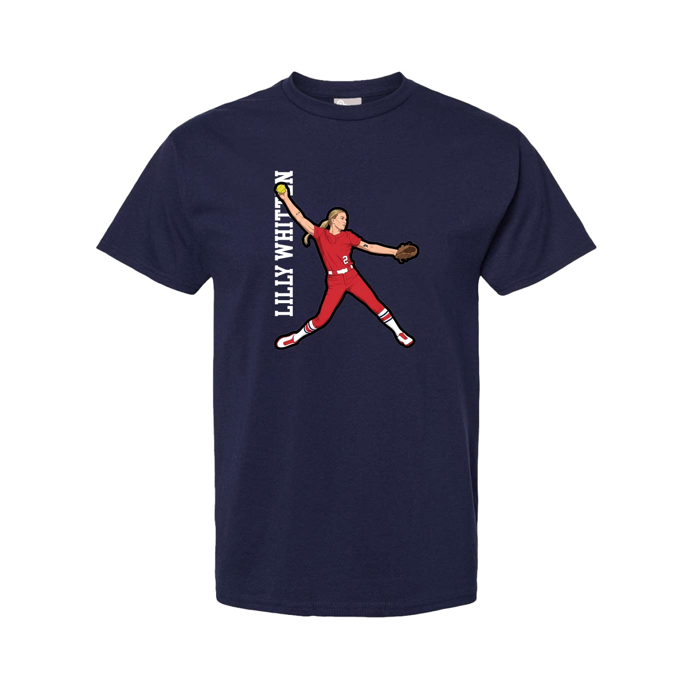 Tee — Name Vertical in Navy