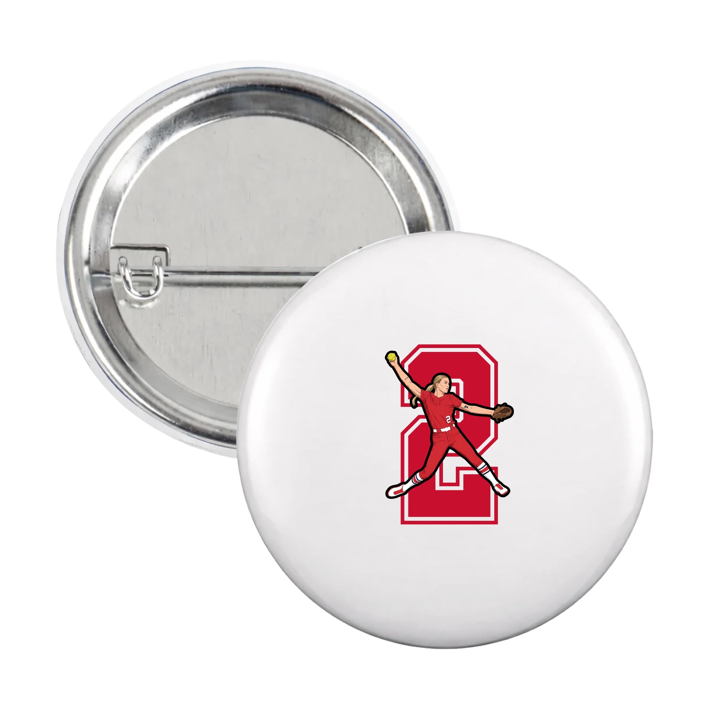 Game Day Button — Number in White