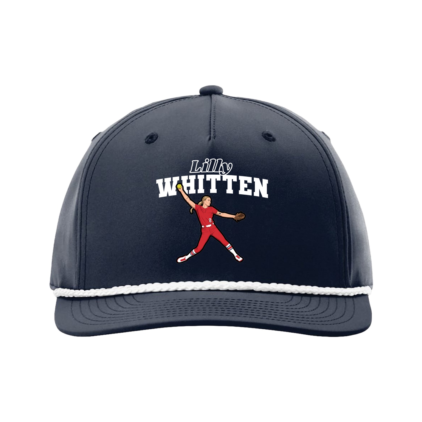 Five-Panel Classic Rope Cap — Name Arch in Navy