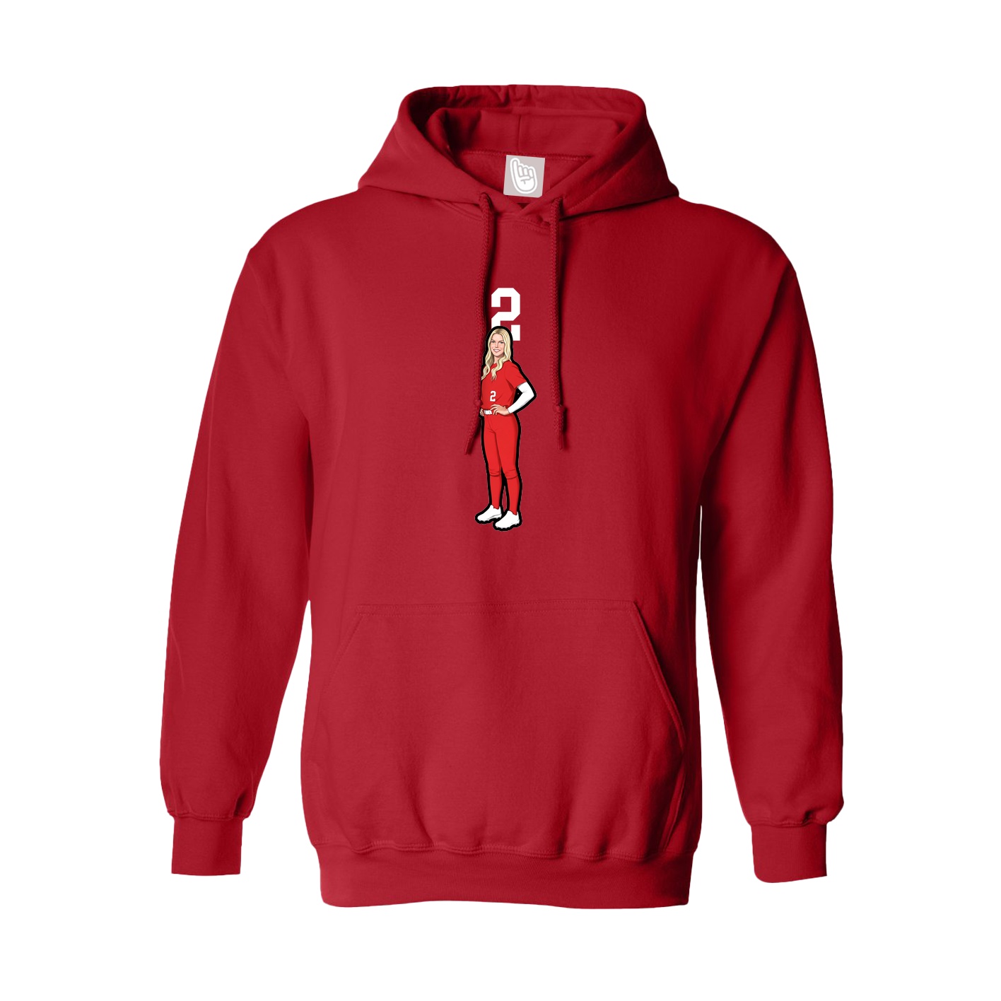 Hoodie — Number Top in Red