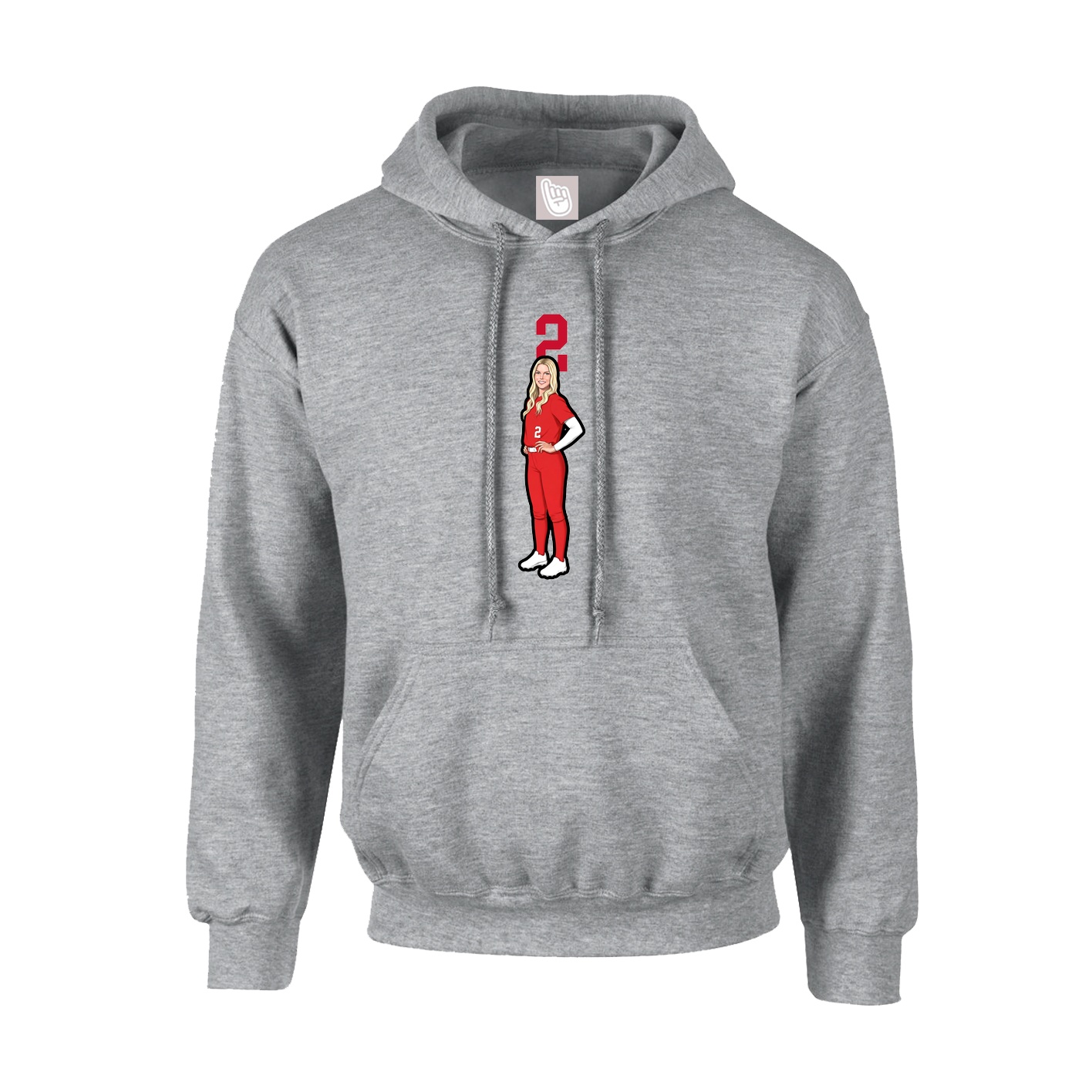 Hoodie — Number Top in Grey