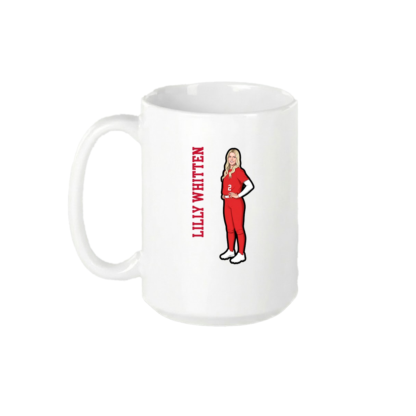 15oz Coffee Mug — Name Vertical in White