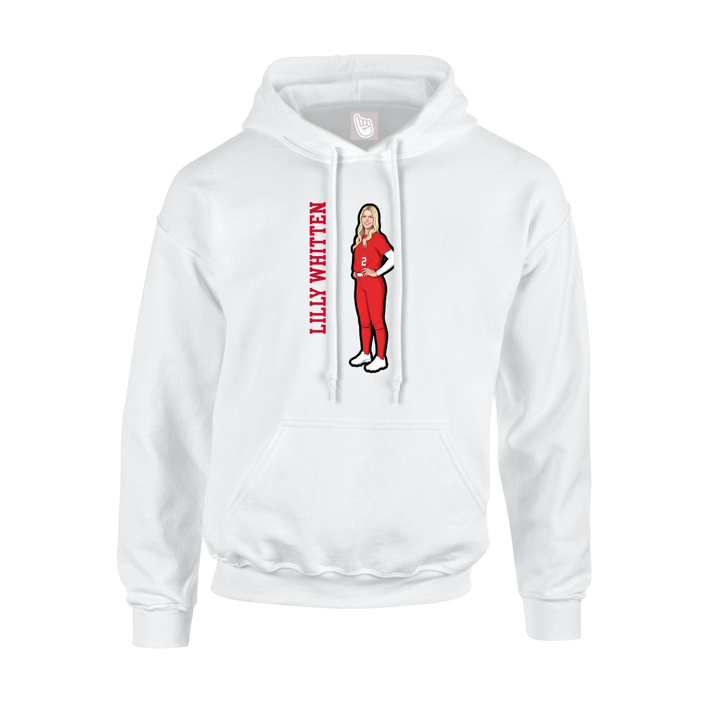 Hoodie — Name Vertical in White