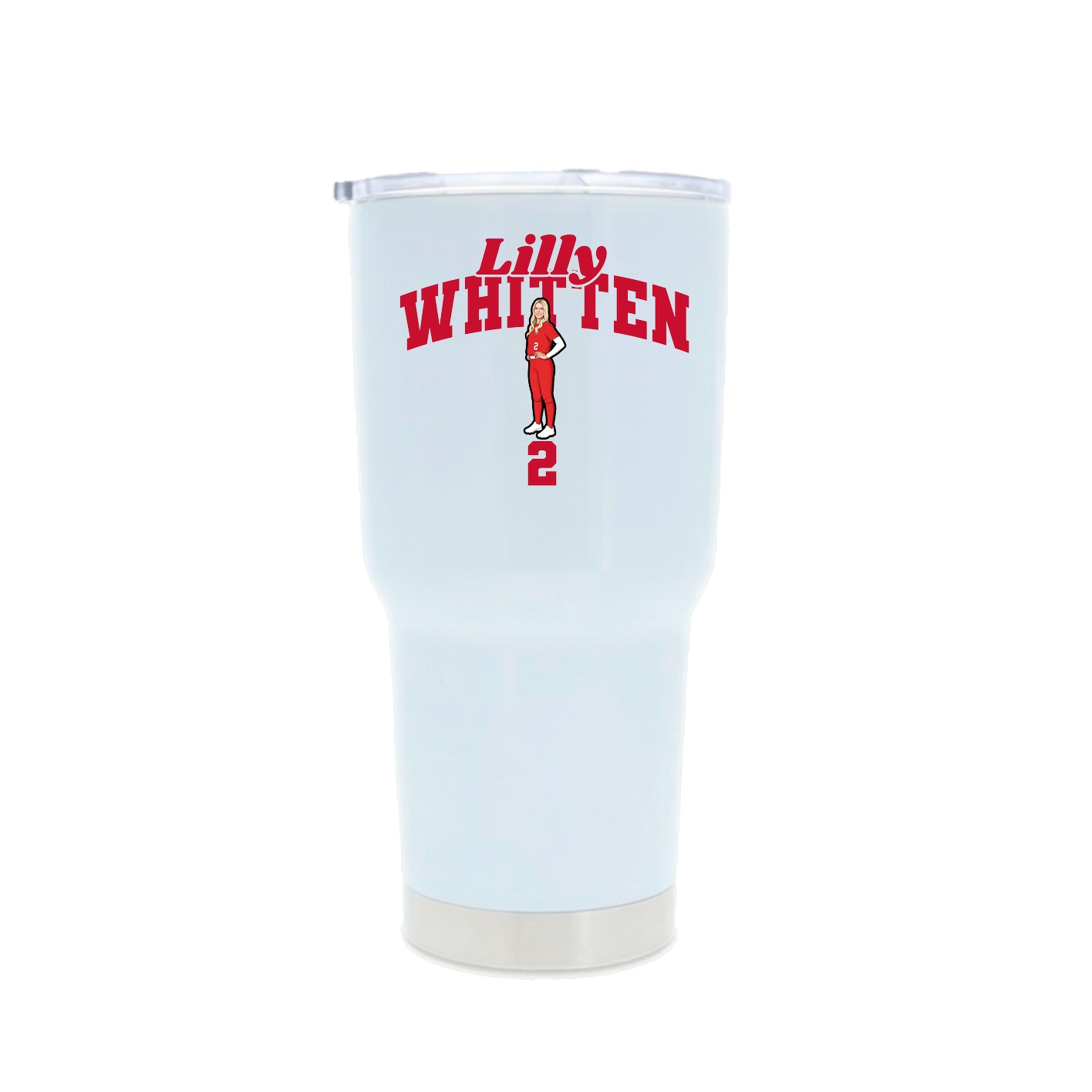 30oz Stainless Steel Tumbler — Signature Arch in White