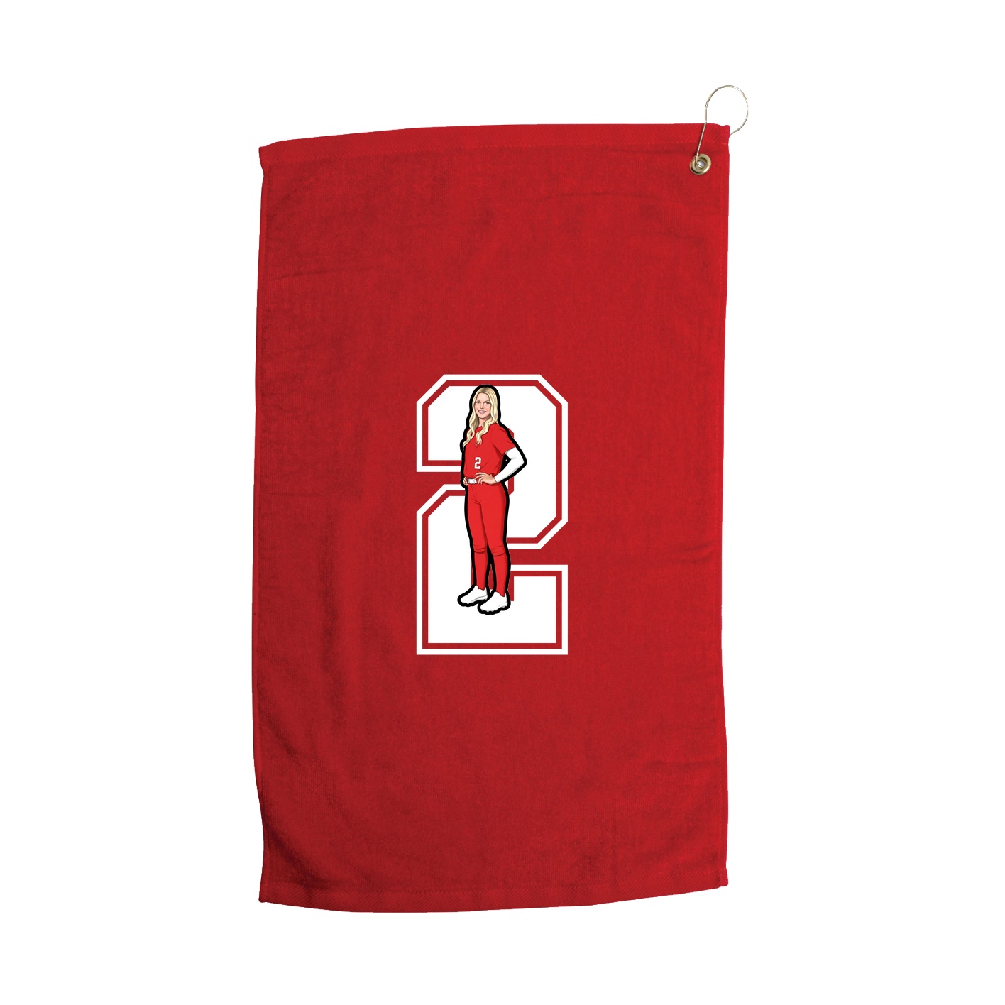 Golf Towel — Number in Red
