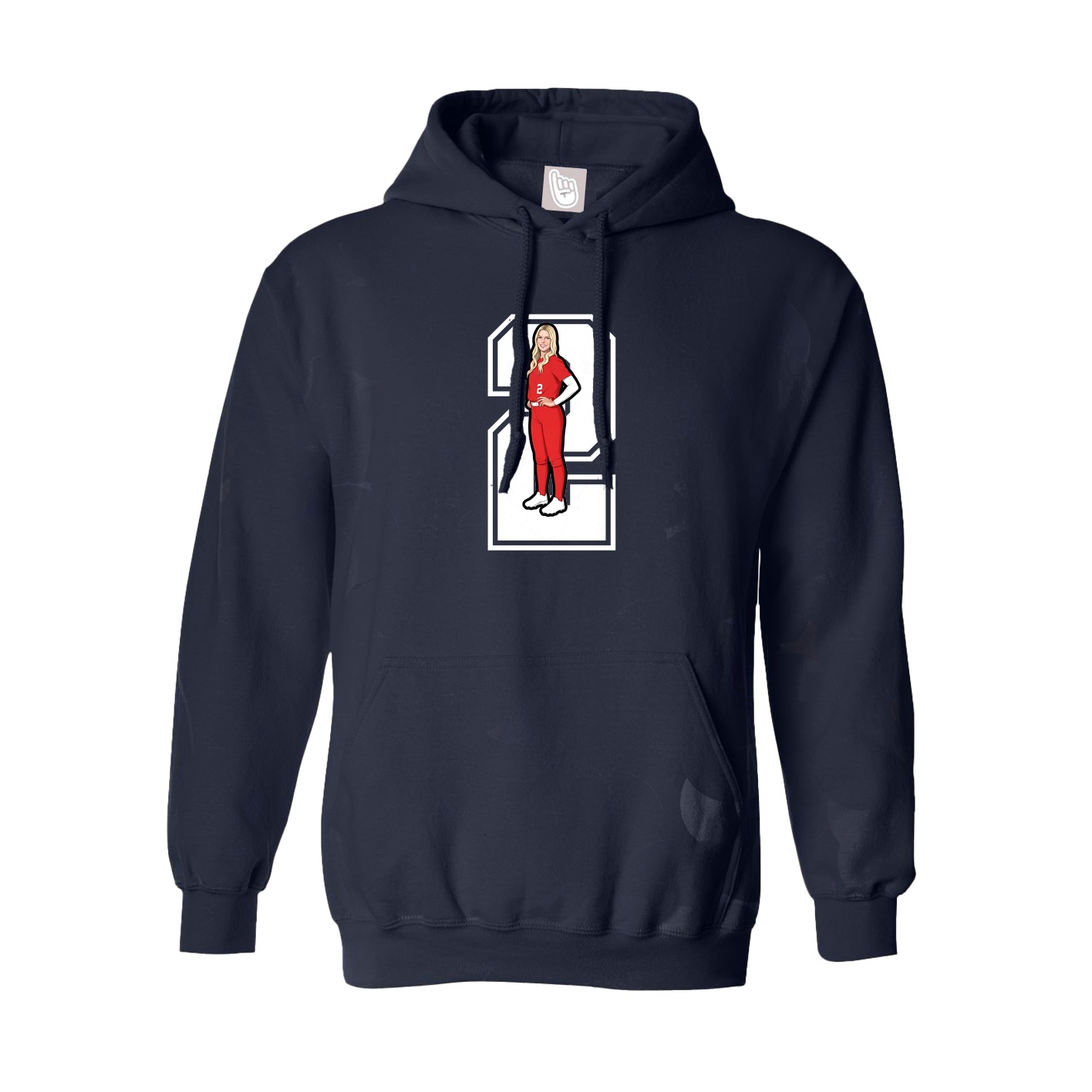 Youth Hoodie — Number in Navy