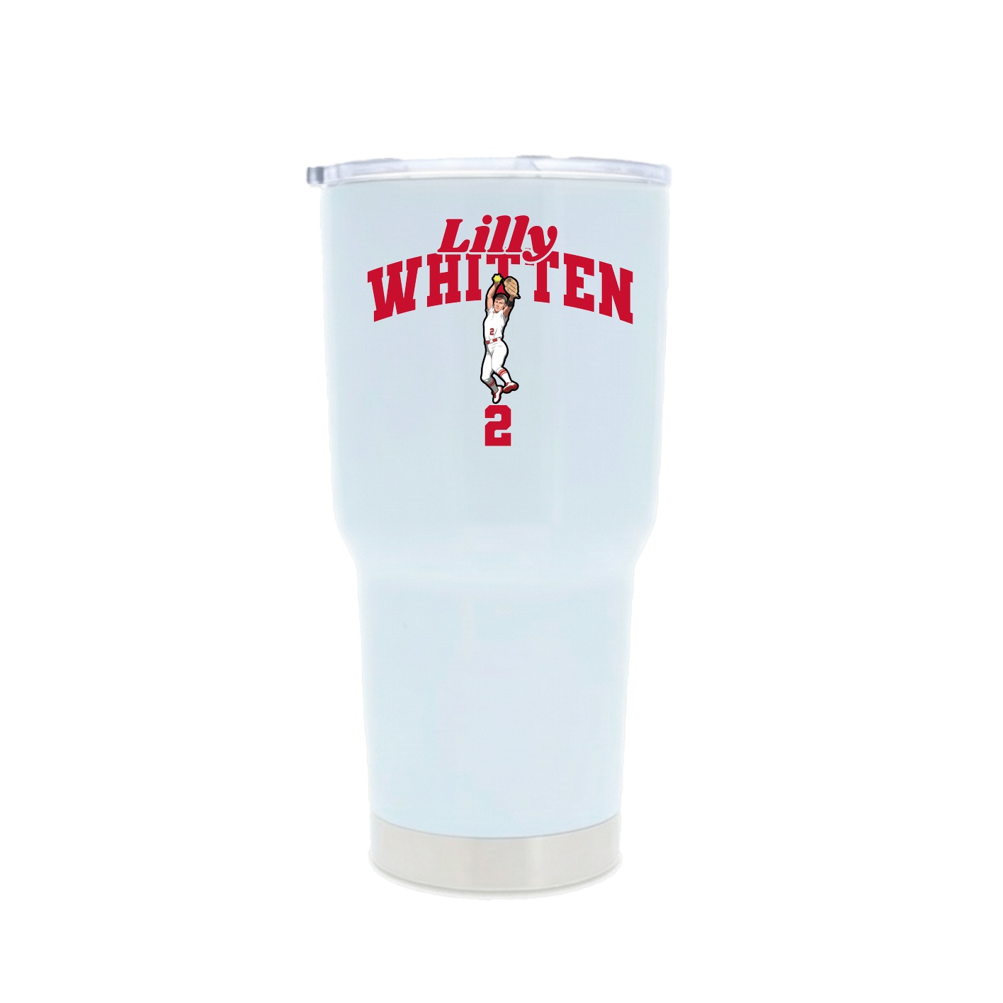 30oz Stainless Steel Tumbler — Signature Arch in White