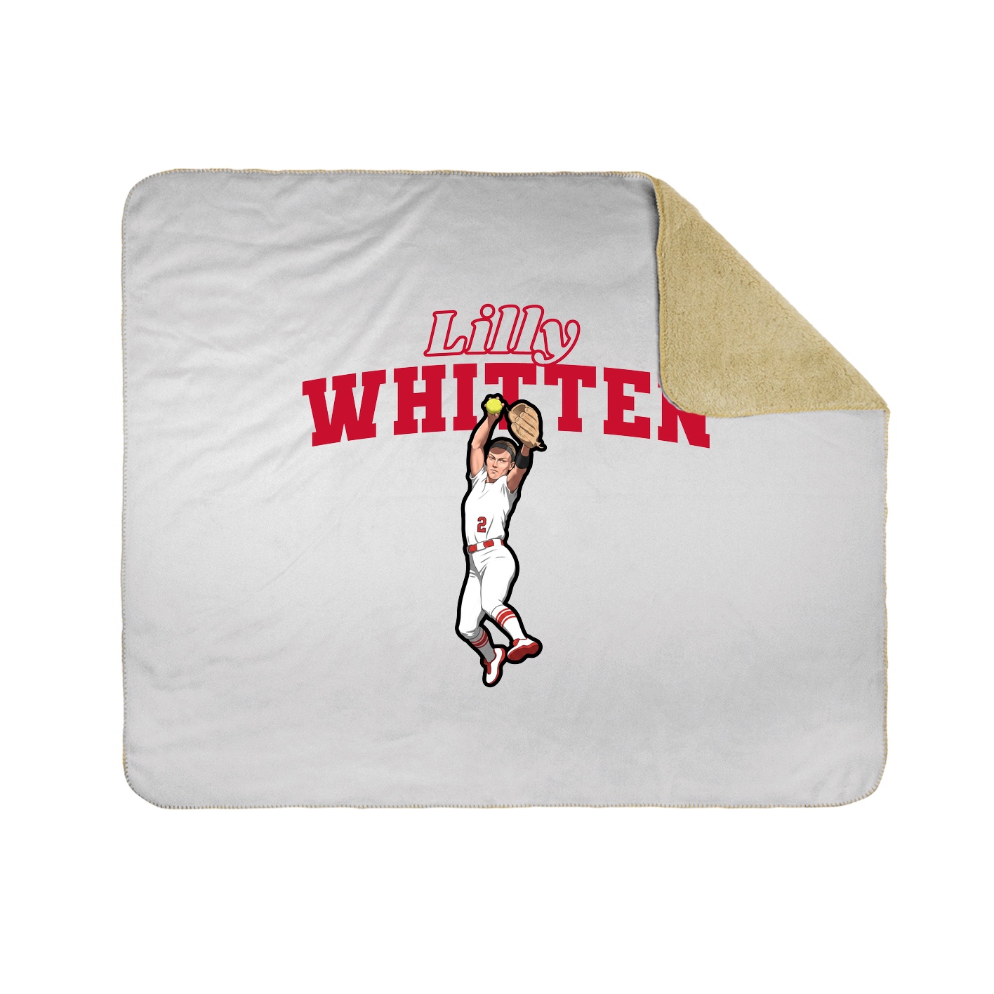 Throw Blanket — Name Arch in White