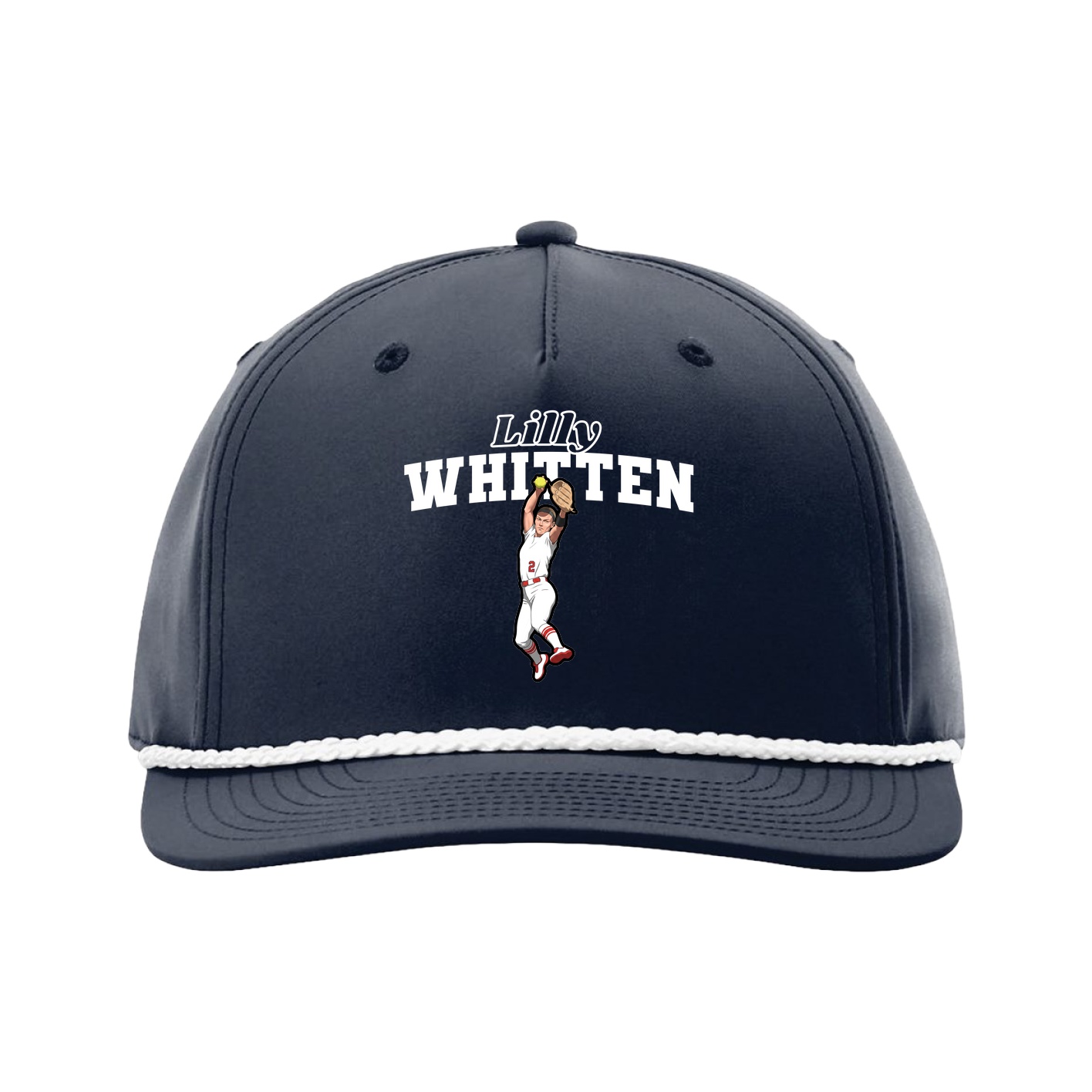 Five-Panel Classic Rope Cap — Name Arch in Navy