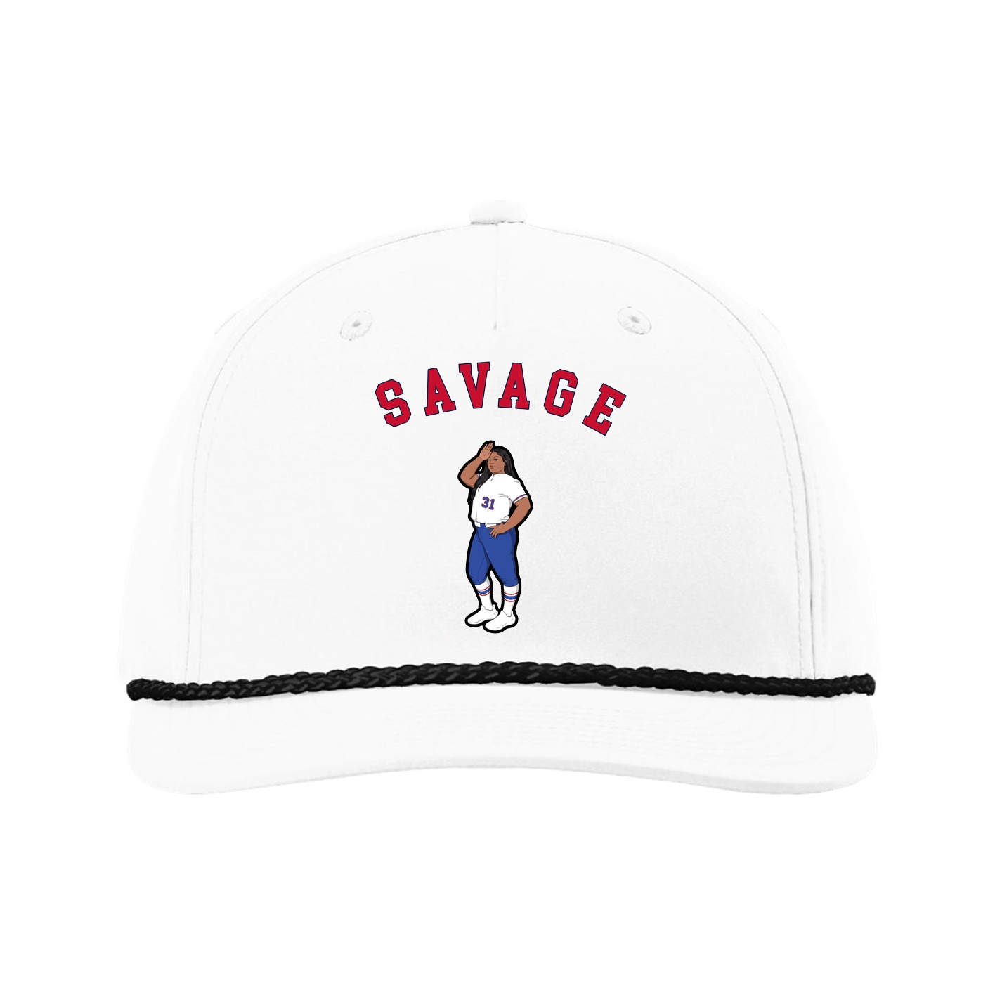 Five-Panel Classic Rope Cap — Shirsey Arch in White