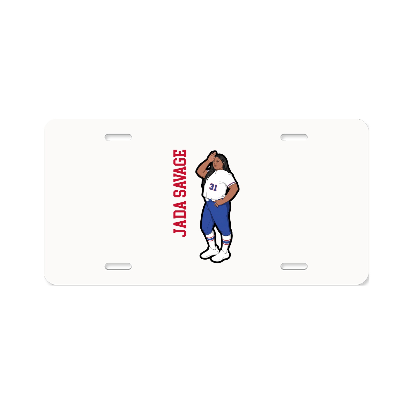 License Plate — Name Vertical in Classic