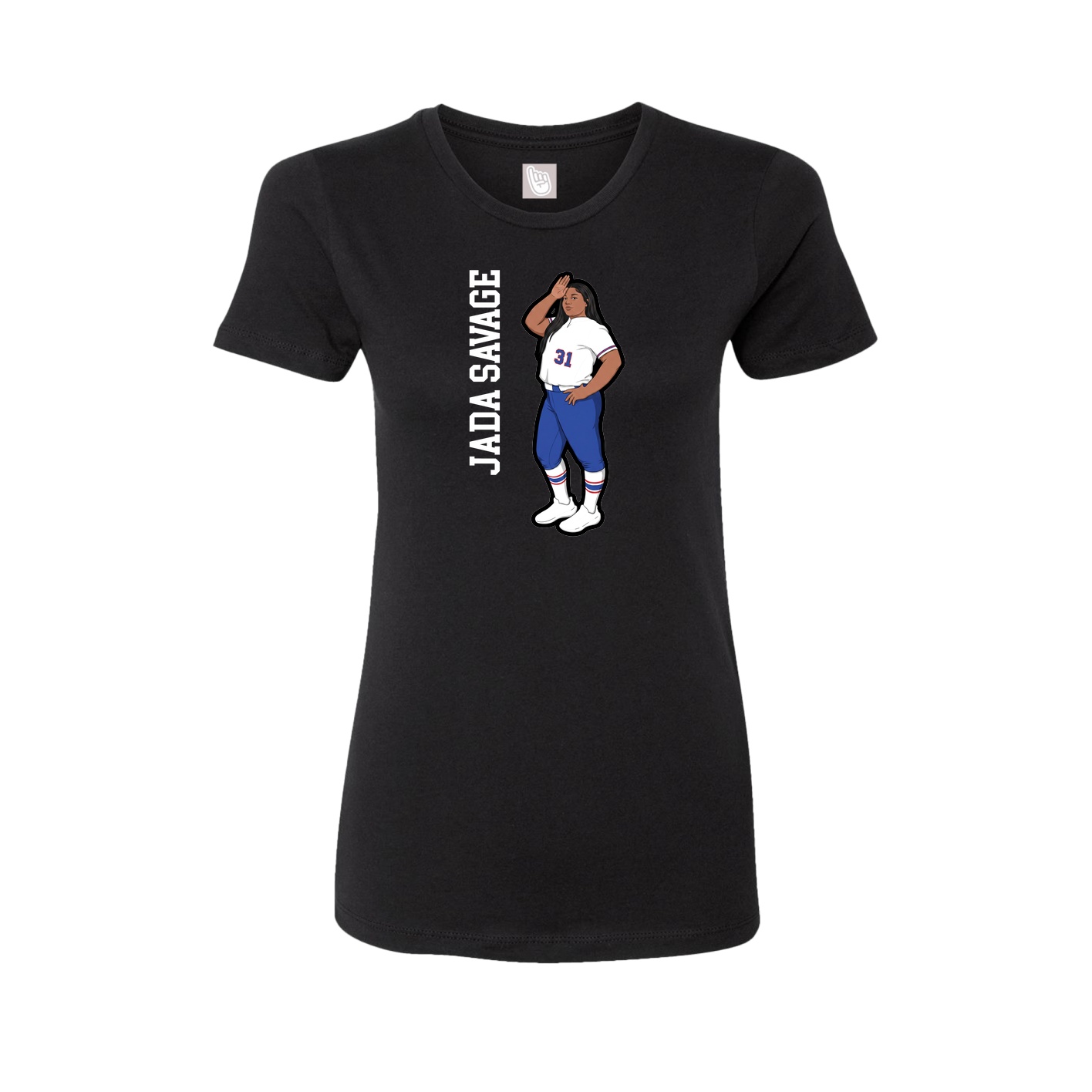 Fitted Women's Tee — Name Vertical in Black