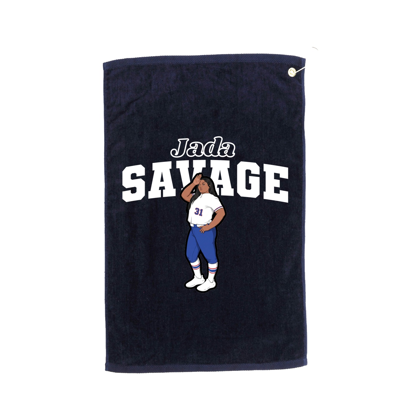 Golf Towel — Name Arch in Navy