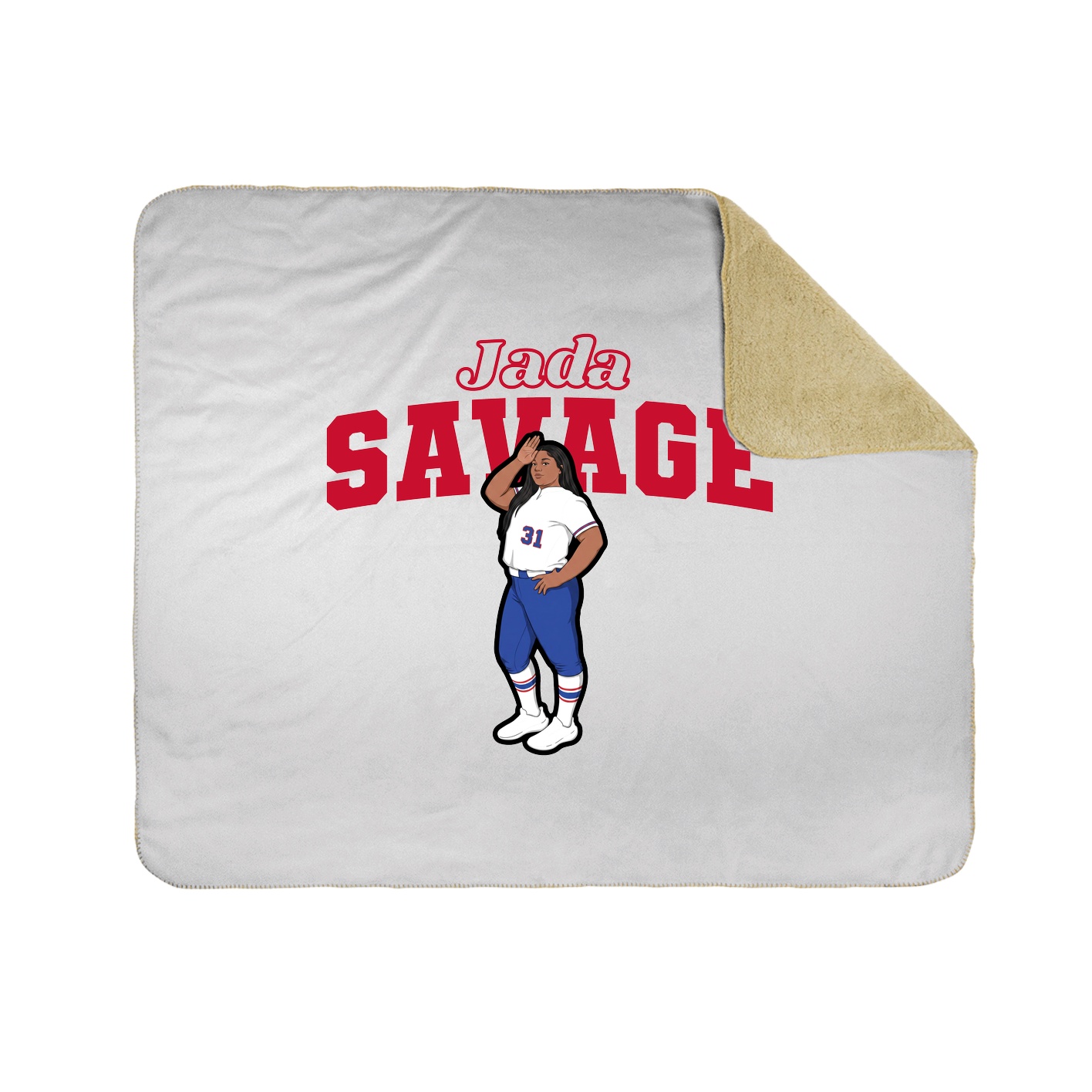 Throw Blanket — Name Arch in White