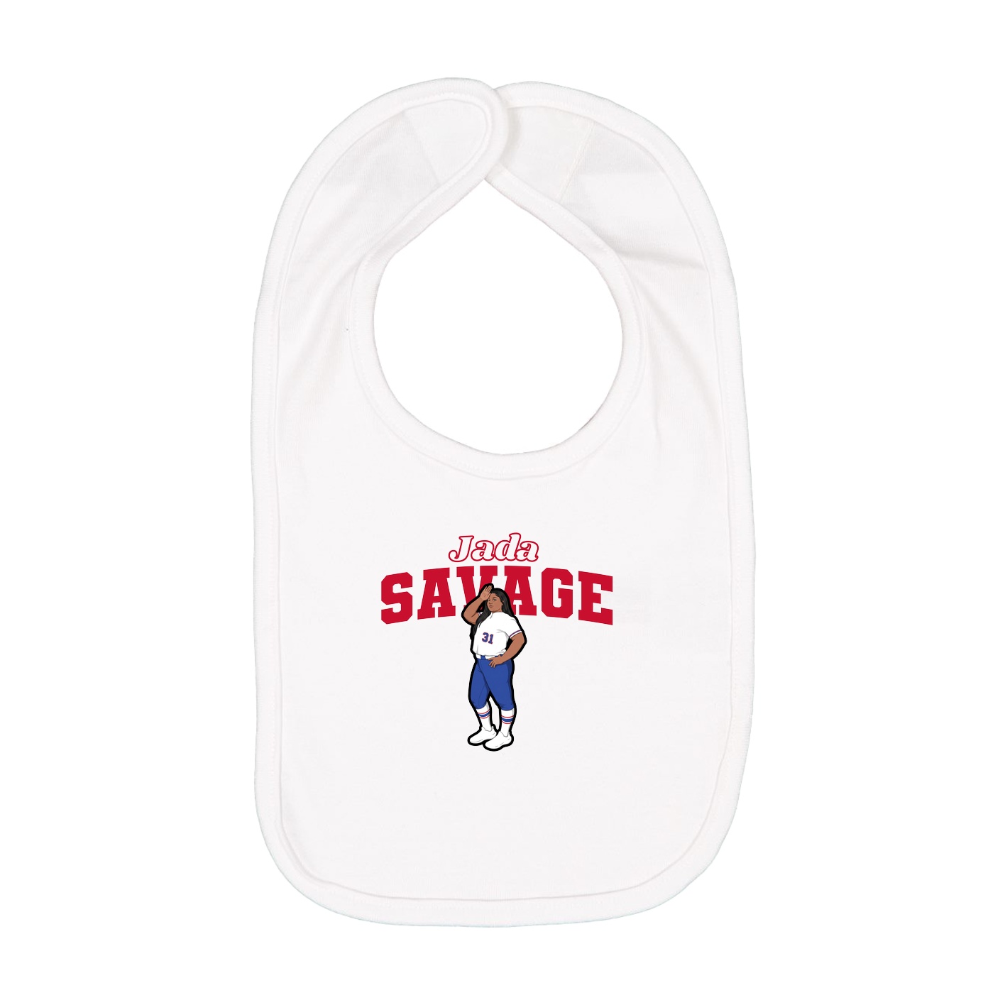 Infant Bib — Name Arch in White