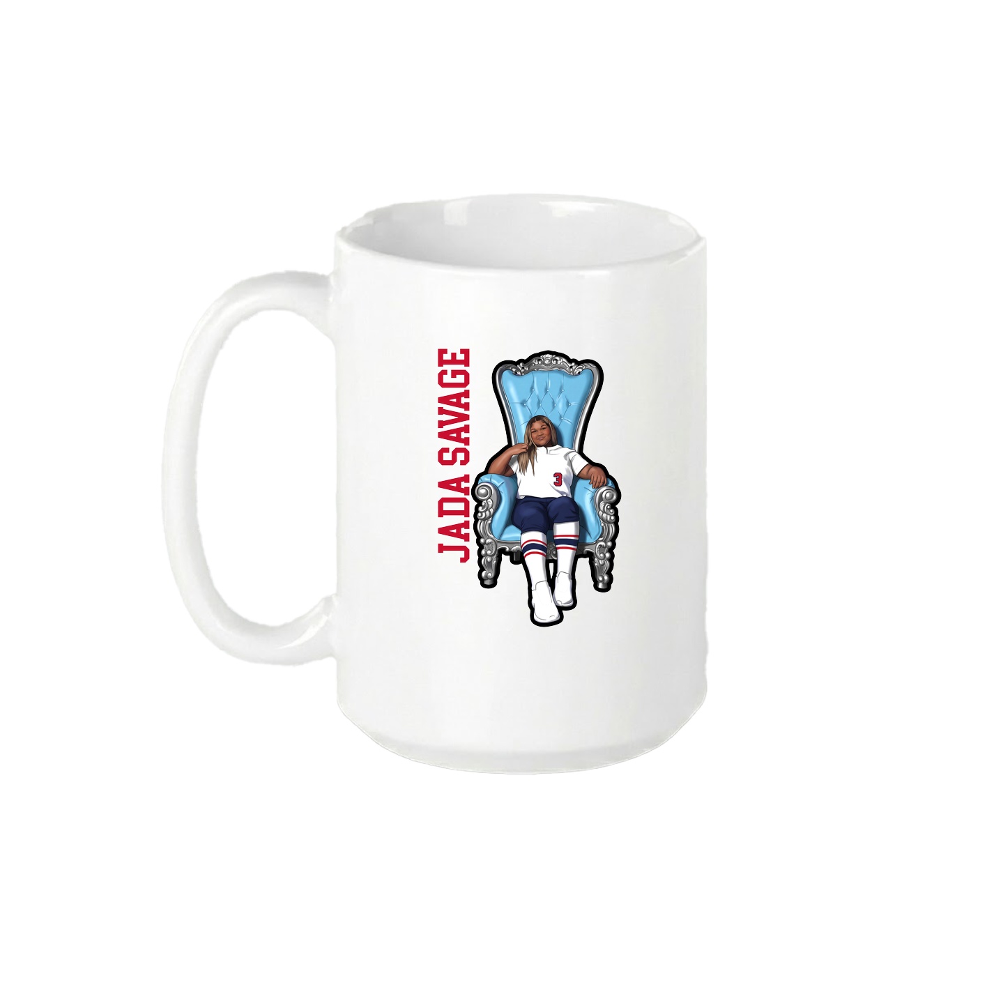 15oz Coffee Mug — Name Vertical in White