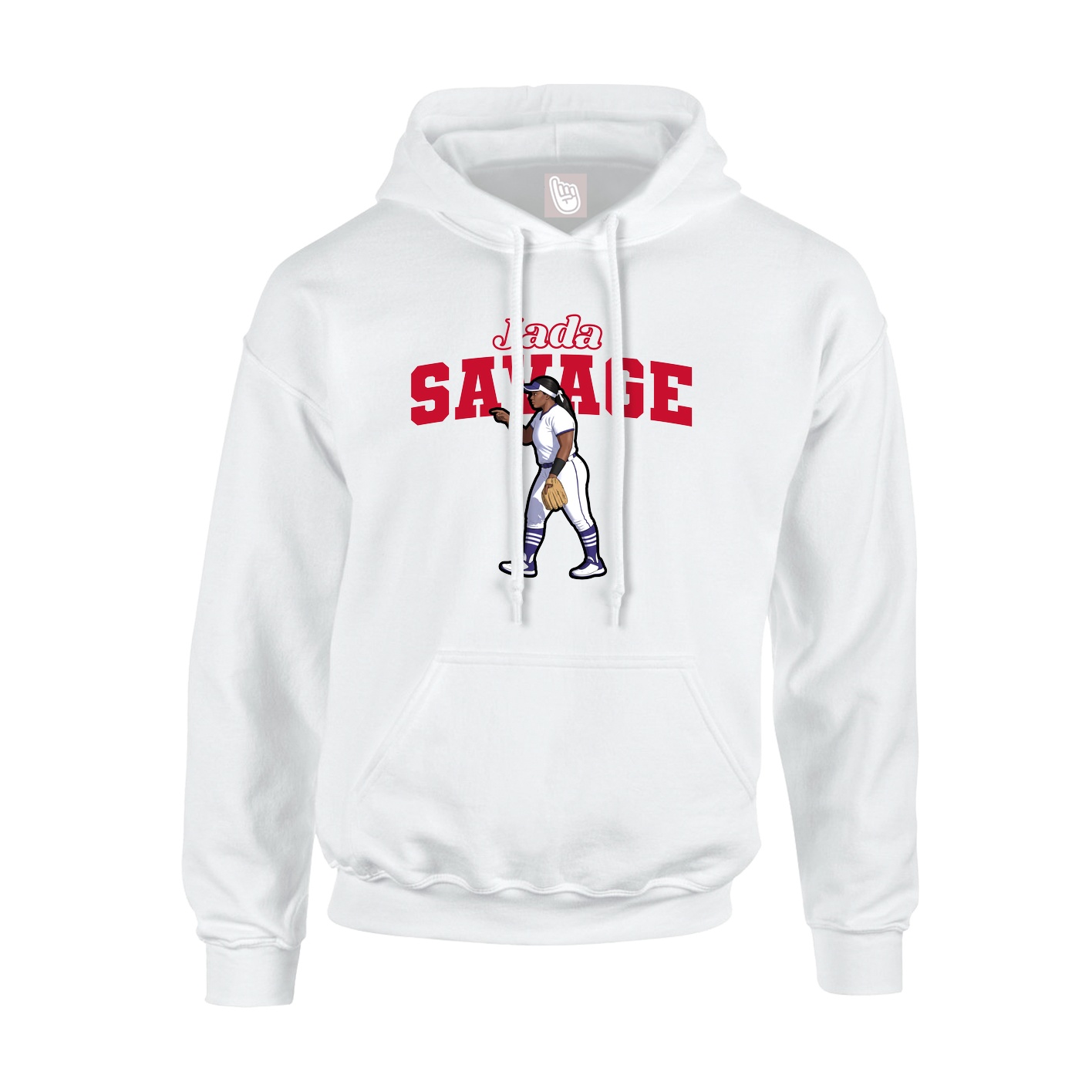 Youth Hoodie — Name Arch in White