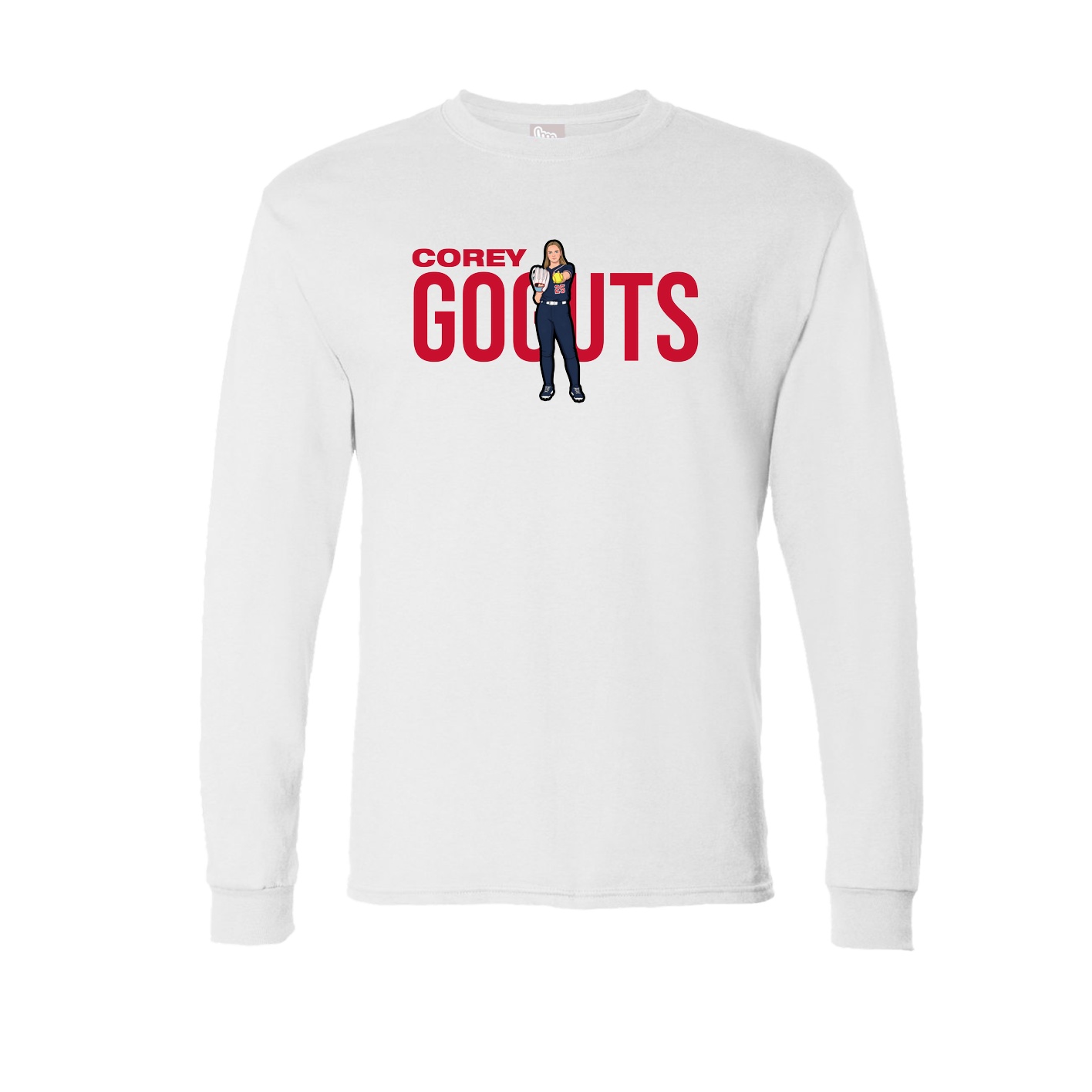 Long Sleeve Tee — Player Name in White