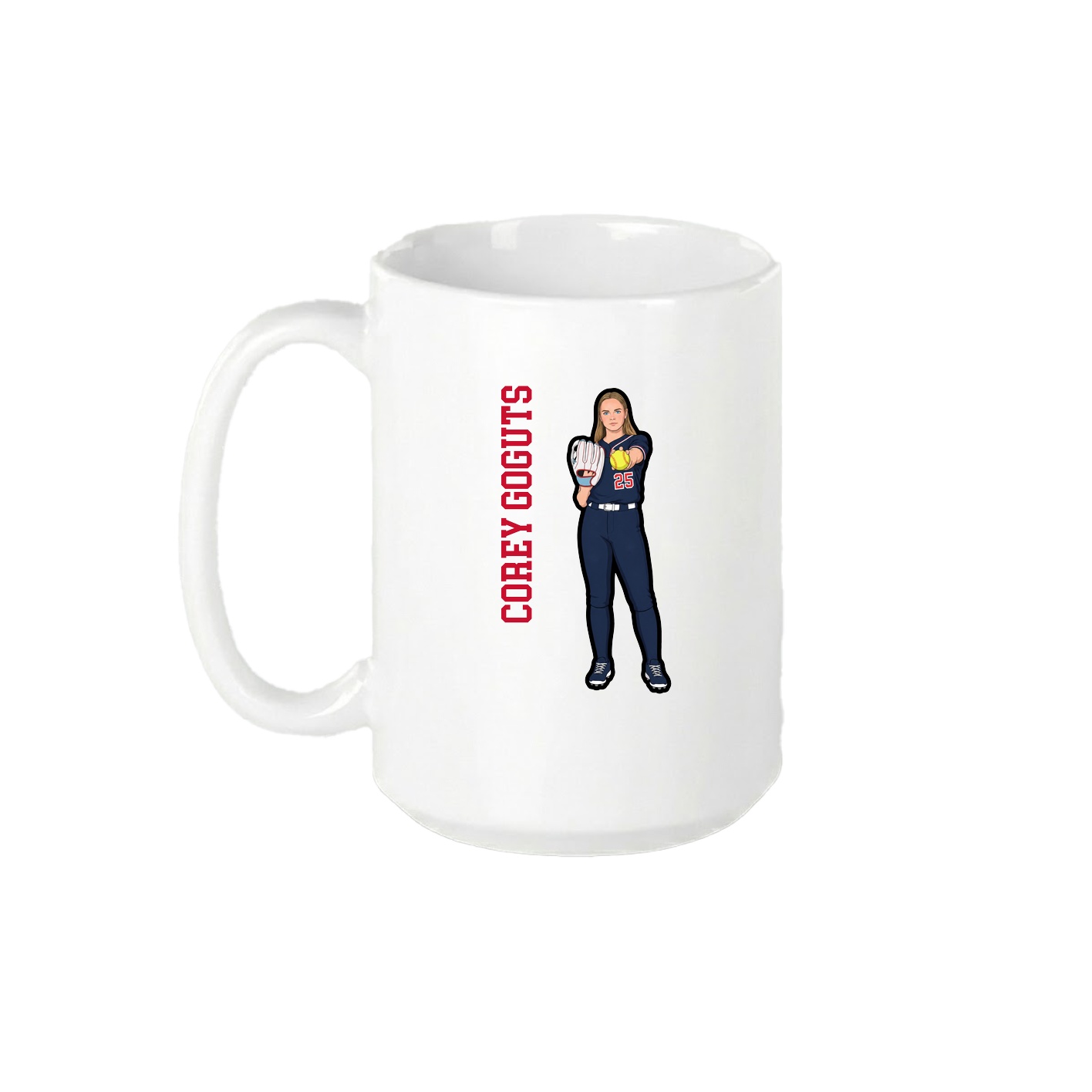 15oz Coffee Mug — Name Vertical in White