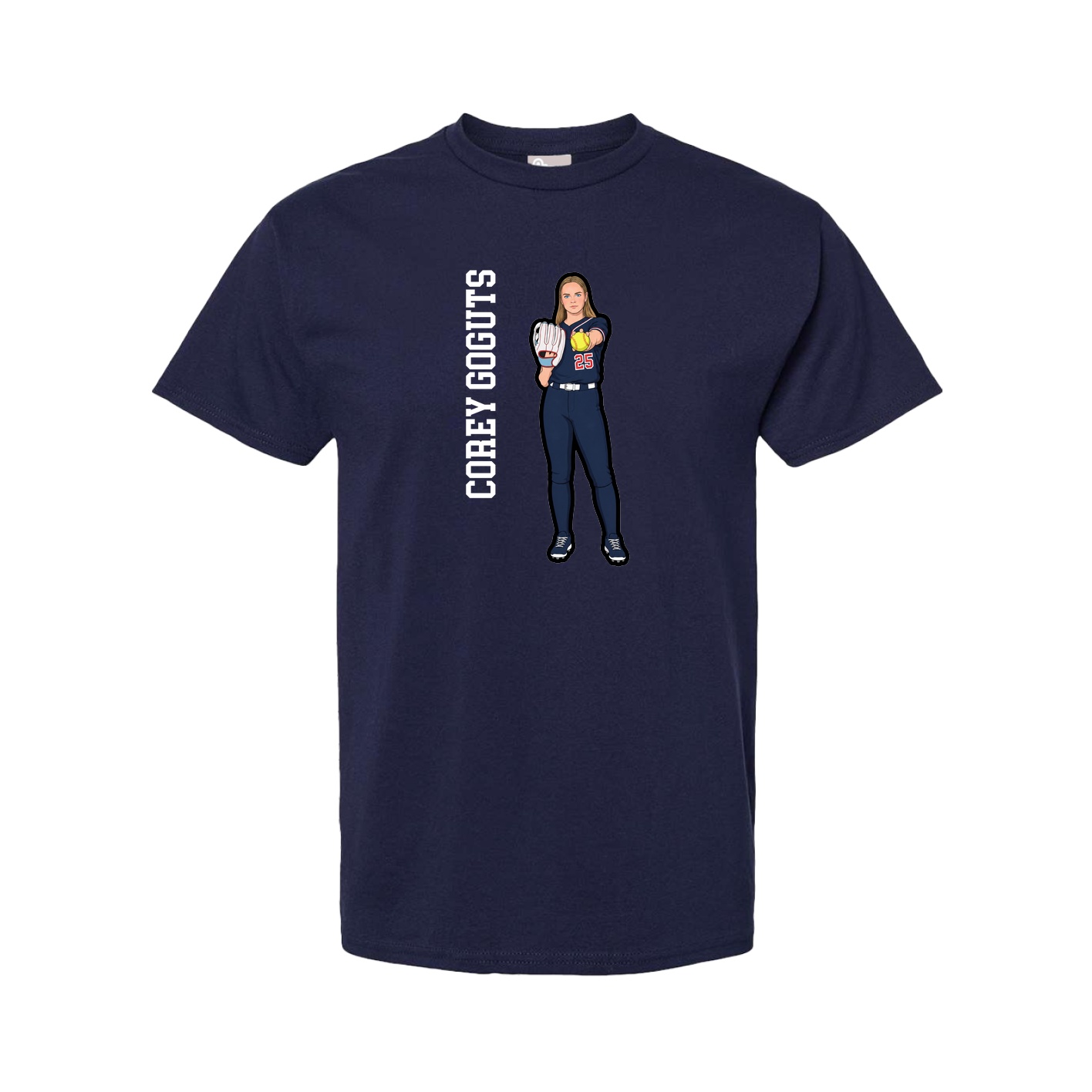 Tee — Name Vertical in Navy