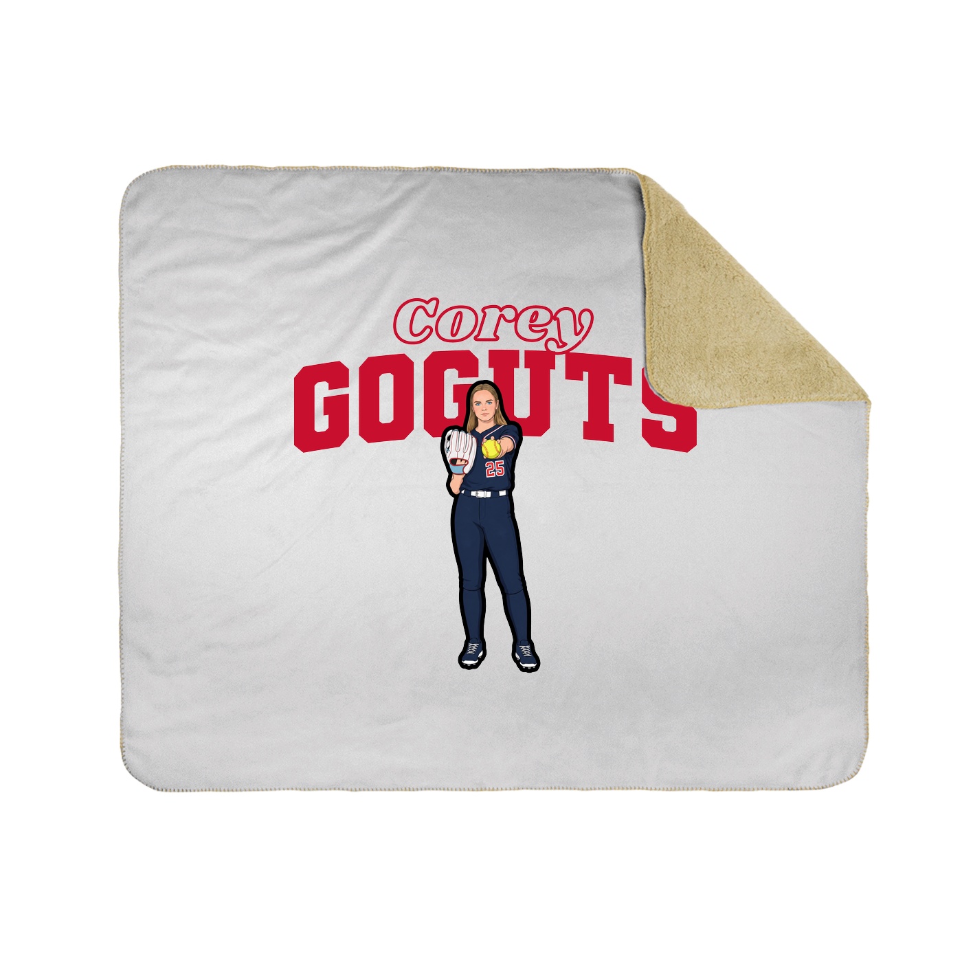 Throw Blanket — Name Arch in White