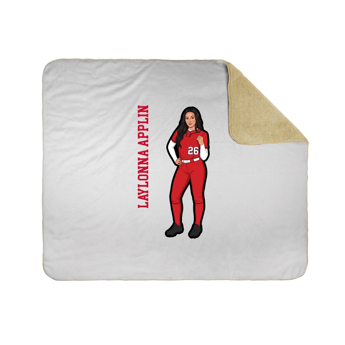 Throw Blanket — Name Vertical in White