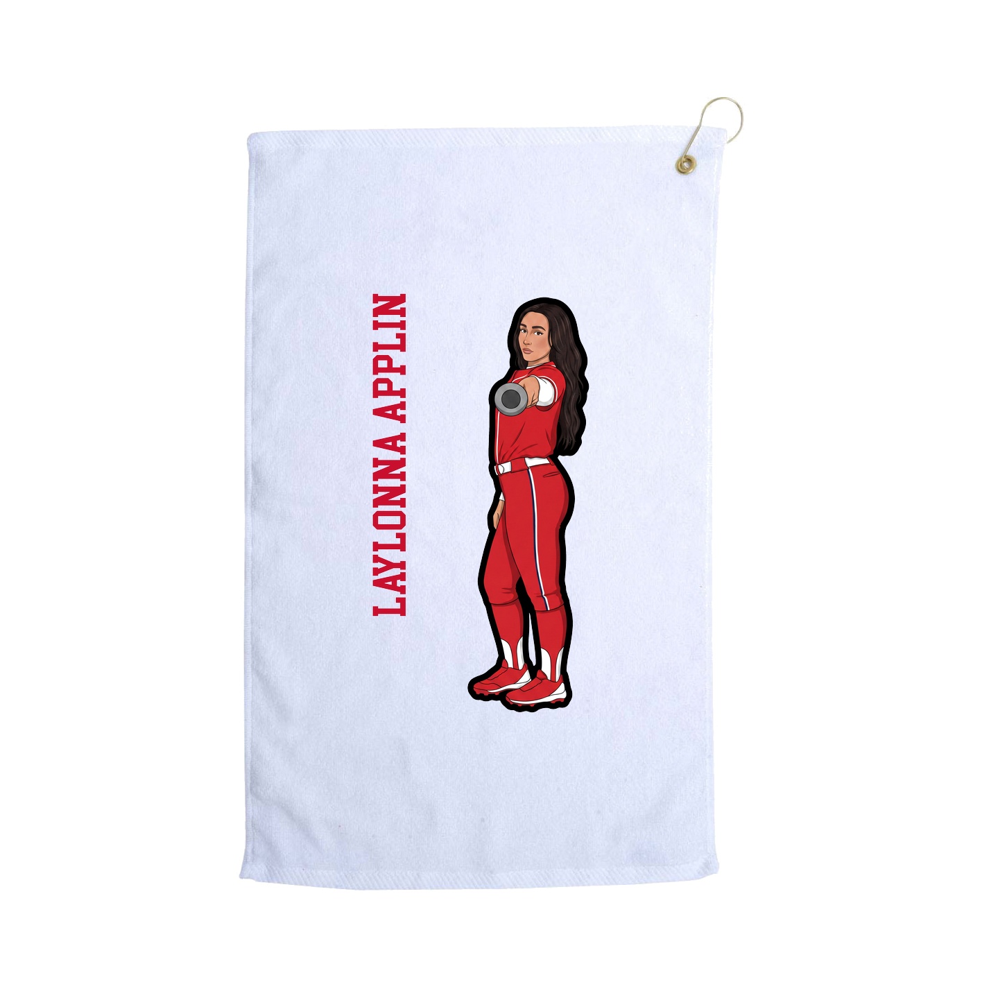 Golf Towel — Name Vertical in White