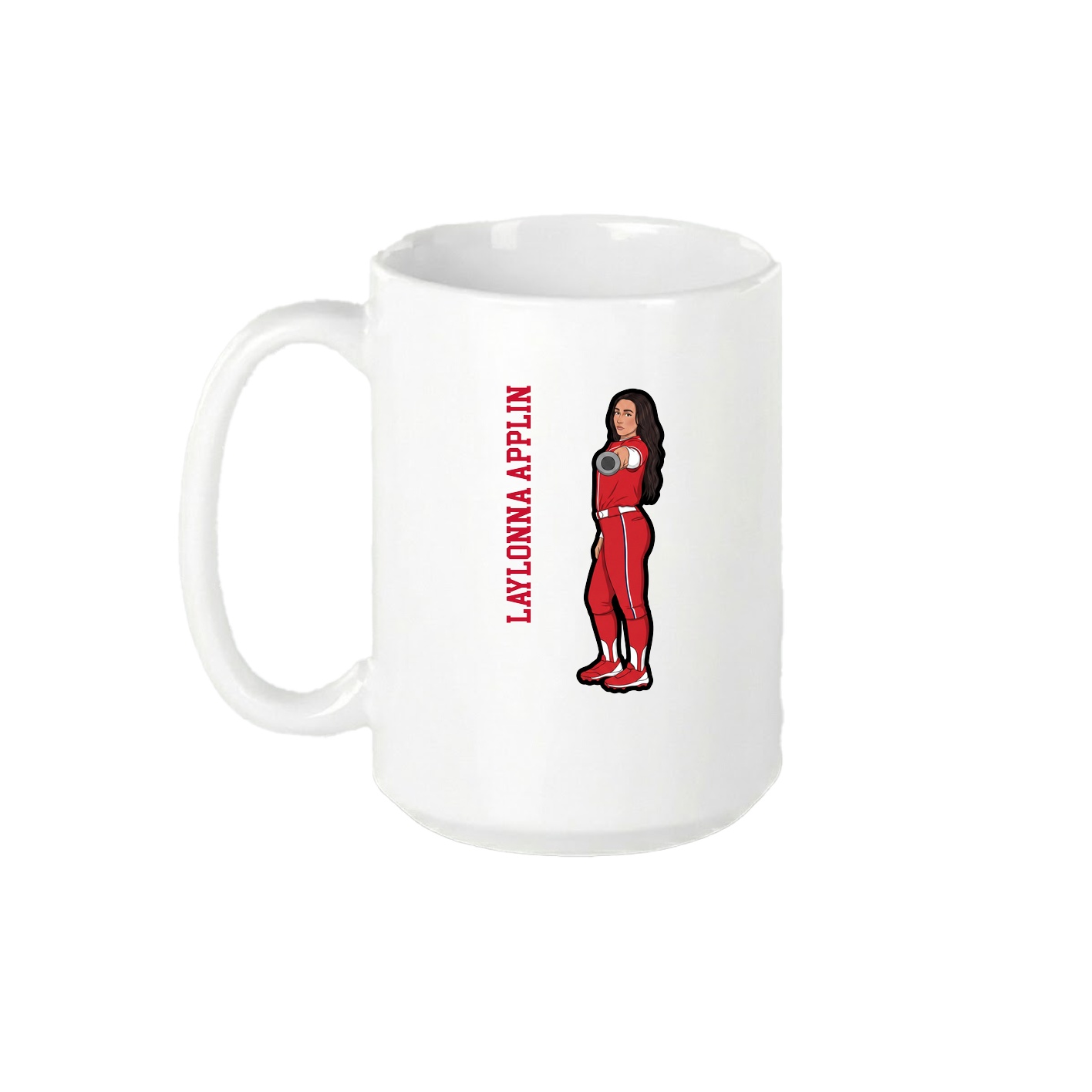 15oz Coffee Mug — Name Vertical in White