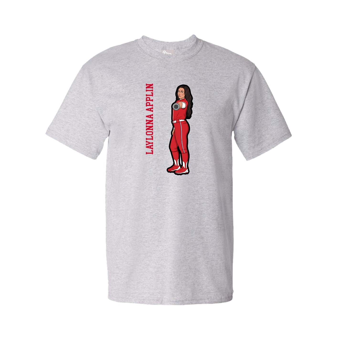 Youth Tee — Name Vertical in Grey